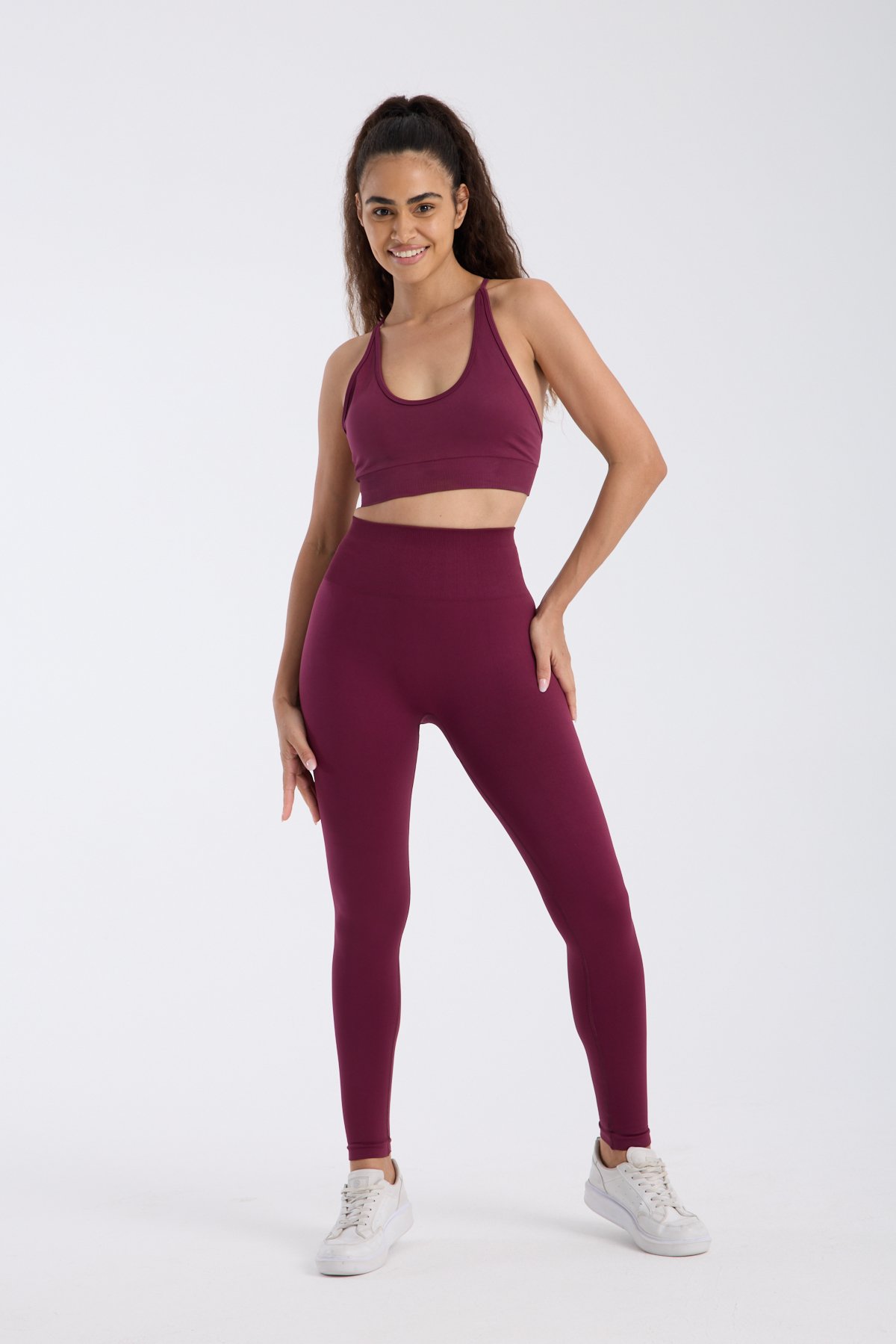 Crimson Set Seamless/Dikişsiz Toparlayıcı Push Up Tayt Büstiyer Takım