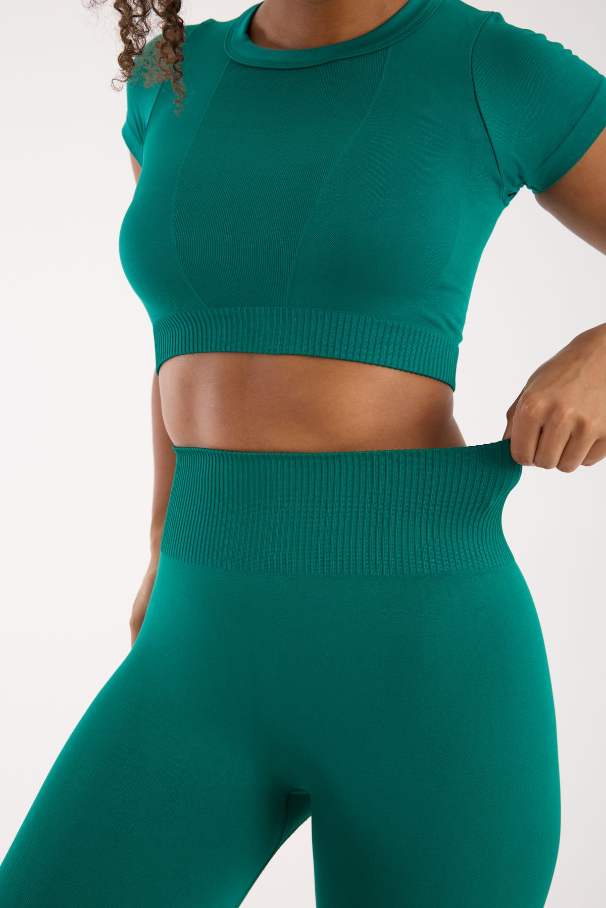 Emerald Flow Seamless/Dikişsiz Toparlayıcı Büstiyer Tayt Takım