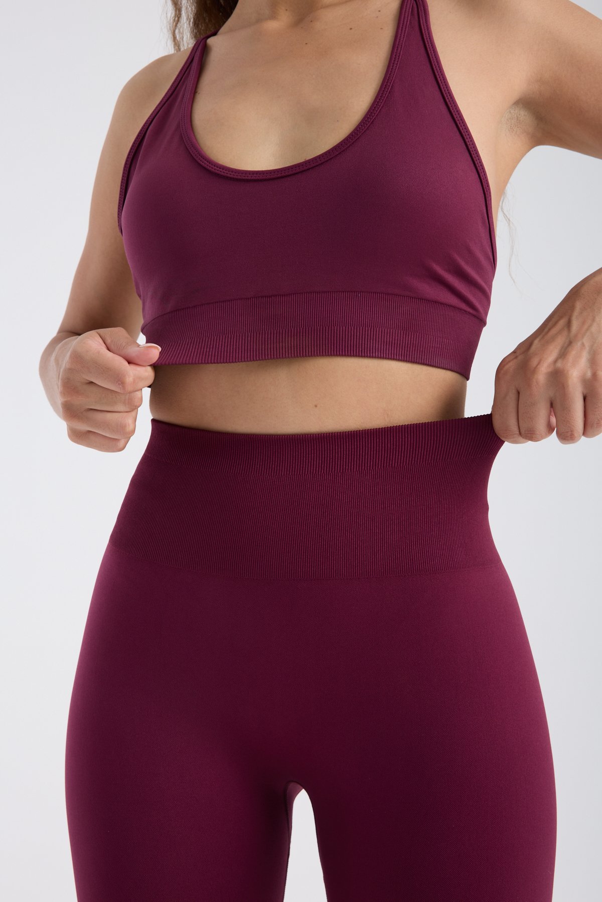 Crimson Set Seamless/Dikişsiz Toparlayıcı Push Up Tayt Büstiyer Takım