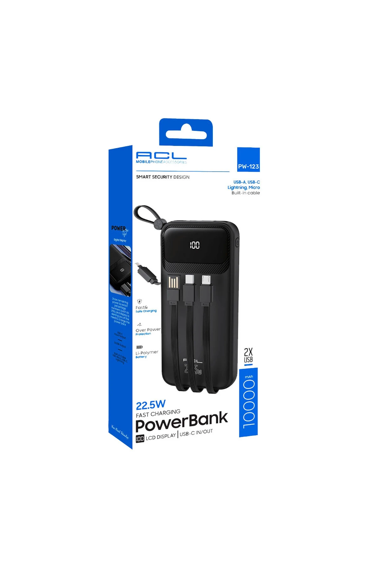 PW-123 10000 Mah Powerbank hızlı şarjlı taşınabilir cihaz