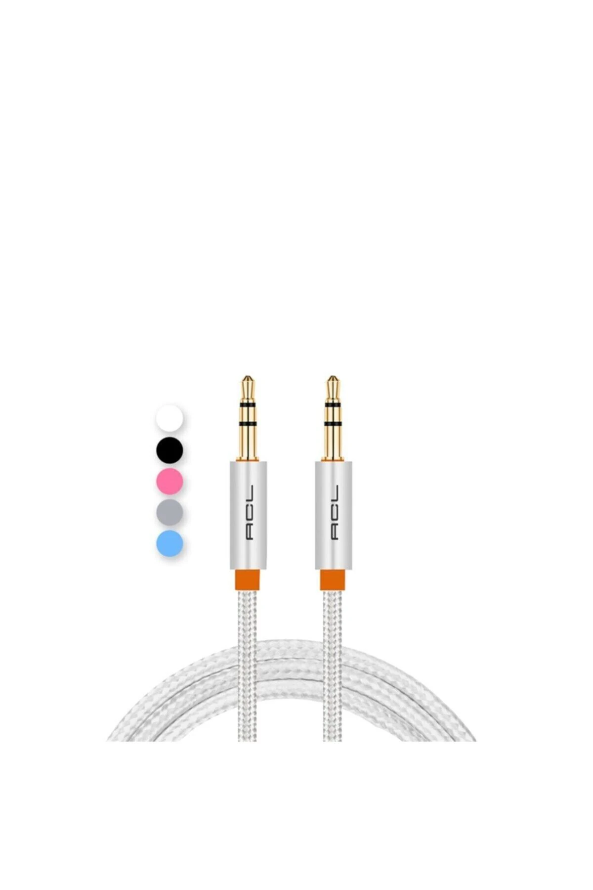 1 mt Fiber Kumaş Kaplamalı Aux Ses Kablosu PİNK (PEMBE)