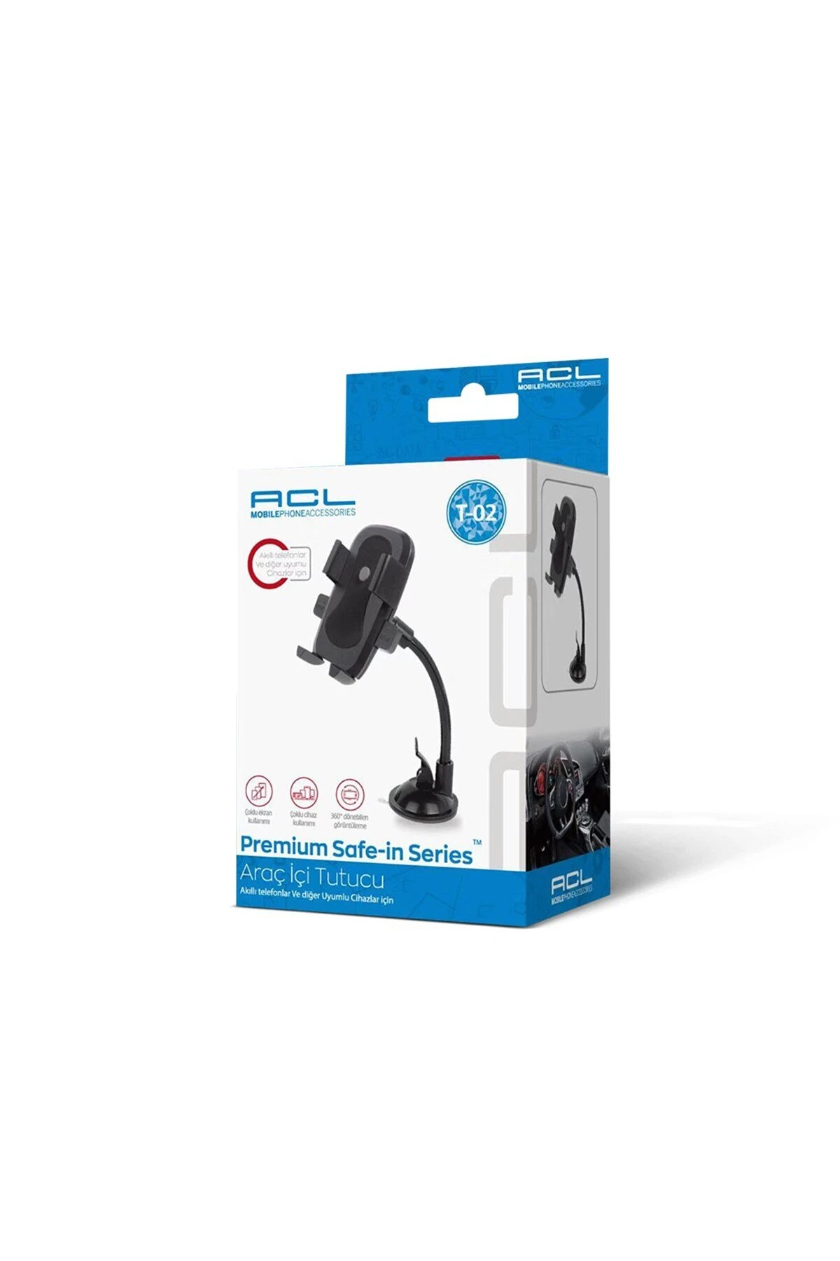 T-02 360° dönebilen Hidrolik Kanat Vantuzlu Teleskopik Araç İçi Tutacak