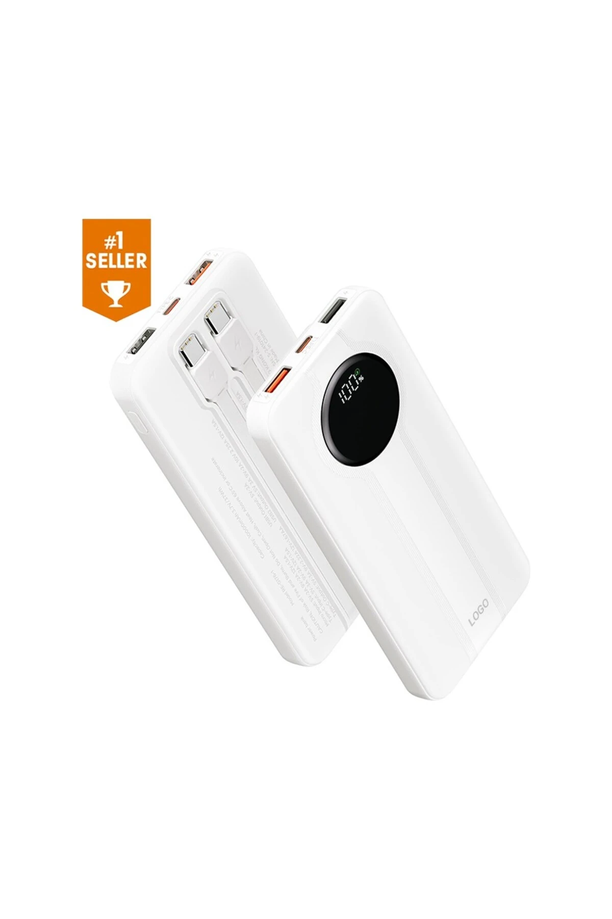 PW-96 10.000mAh 22.5WATT LCD Göstergeli 2xusb-A, Dahili Type-C, Mikro image