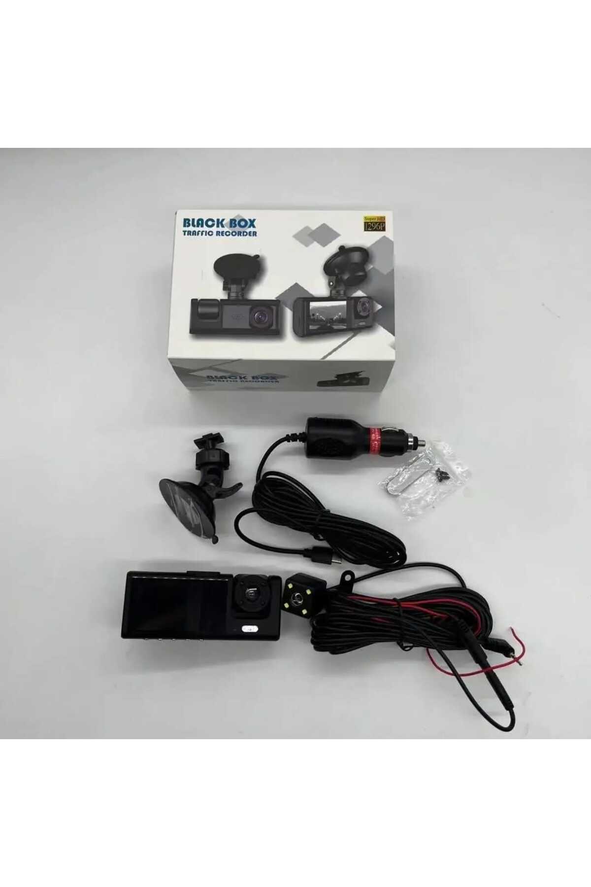 AKİLLİ99 - 2 inç IPS ekran Dash kamera 1080P HD 3lü Lens araba kara kutusu kayıt Wifi araba kamera