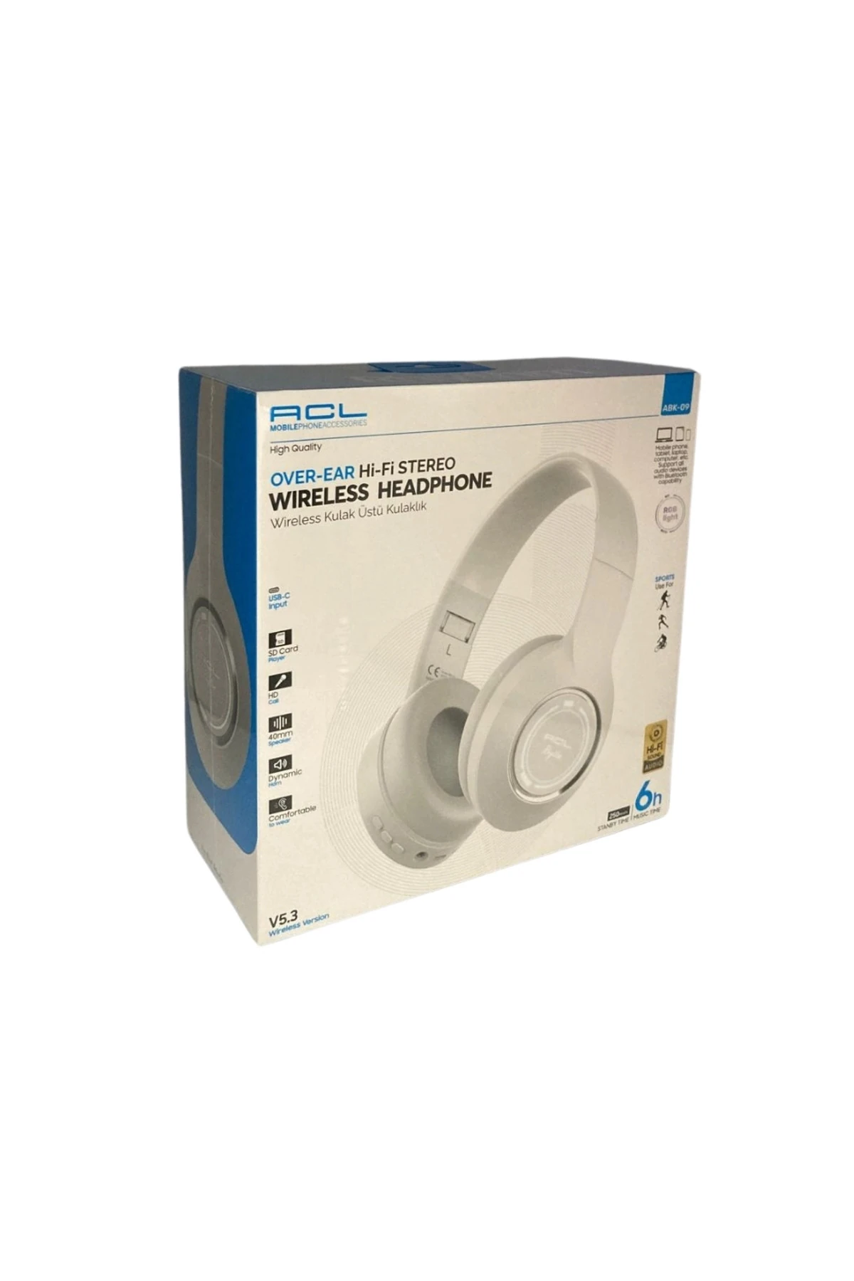 Abk-09 Yüksek Ses Kaliteli Kulaküstü Bluetooth Wireless Kulaklık