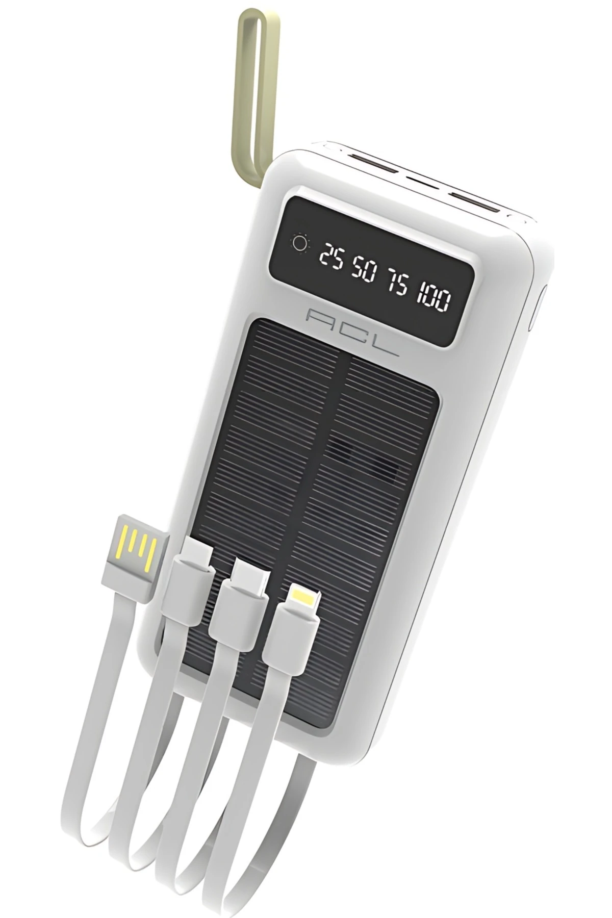 Pw-61 Dijital Göstergeli Solar El Feneri Taşınabilir Reel 30000 Mah Powerbank Şarj Cihazı image