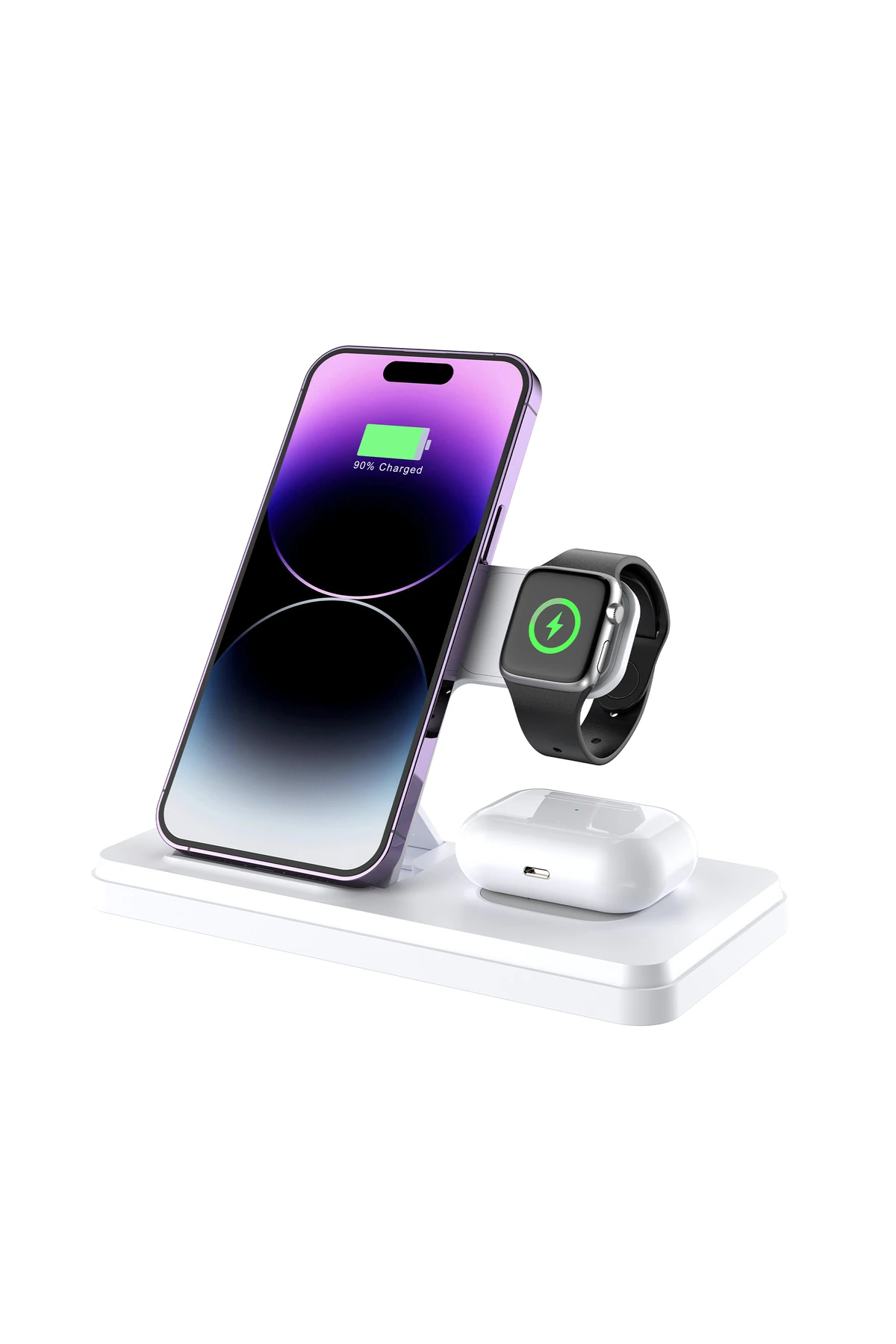 3'ü 1 Arada Kablosuz Şarj Standı 15w Wireless Magsafeli Şarj Standı Lws2