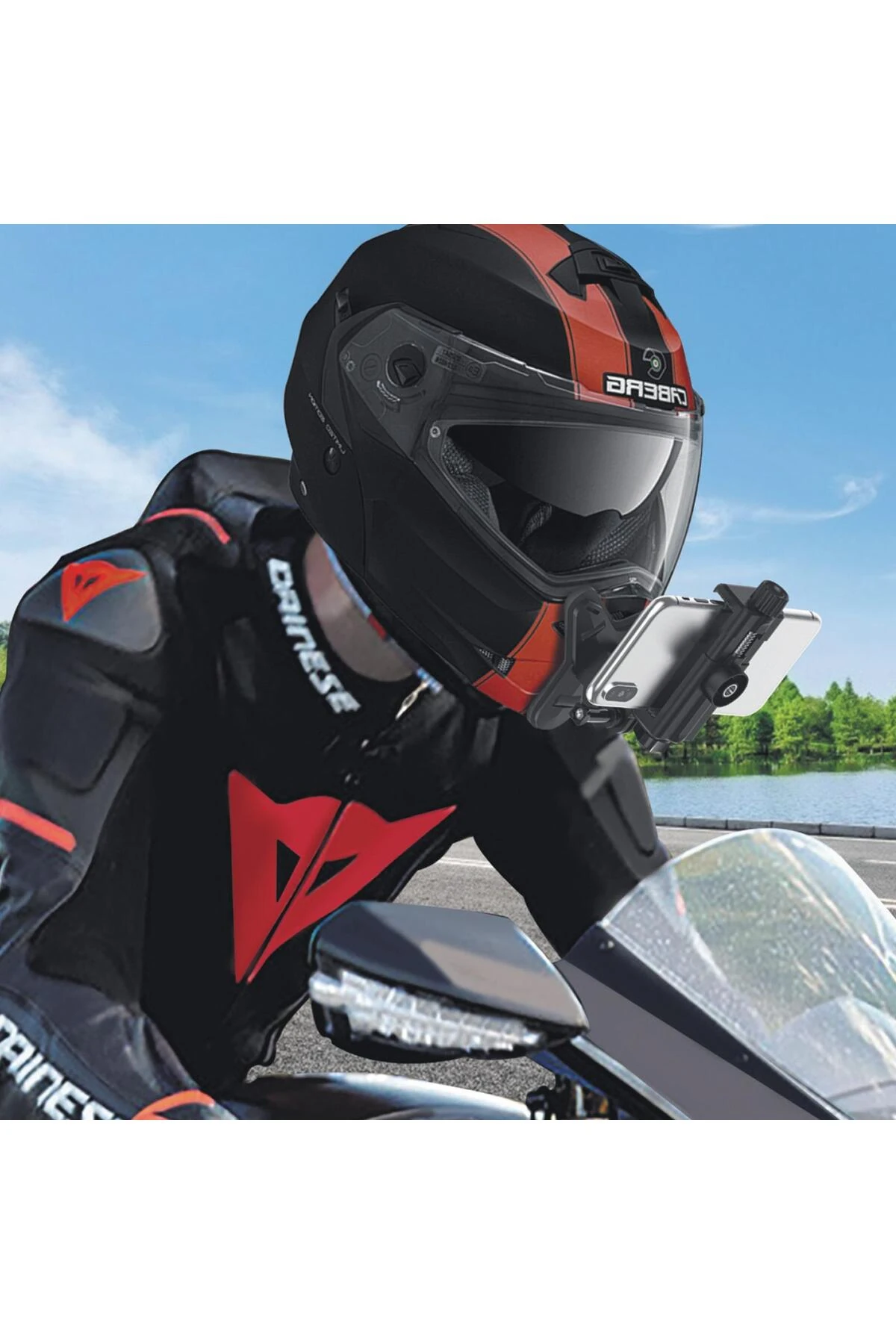 T-96 Motosiklet Telefon Tutucu | Dönebilen Gidon Tipi Sabit ve Güçlü Kavrama Aparatı