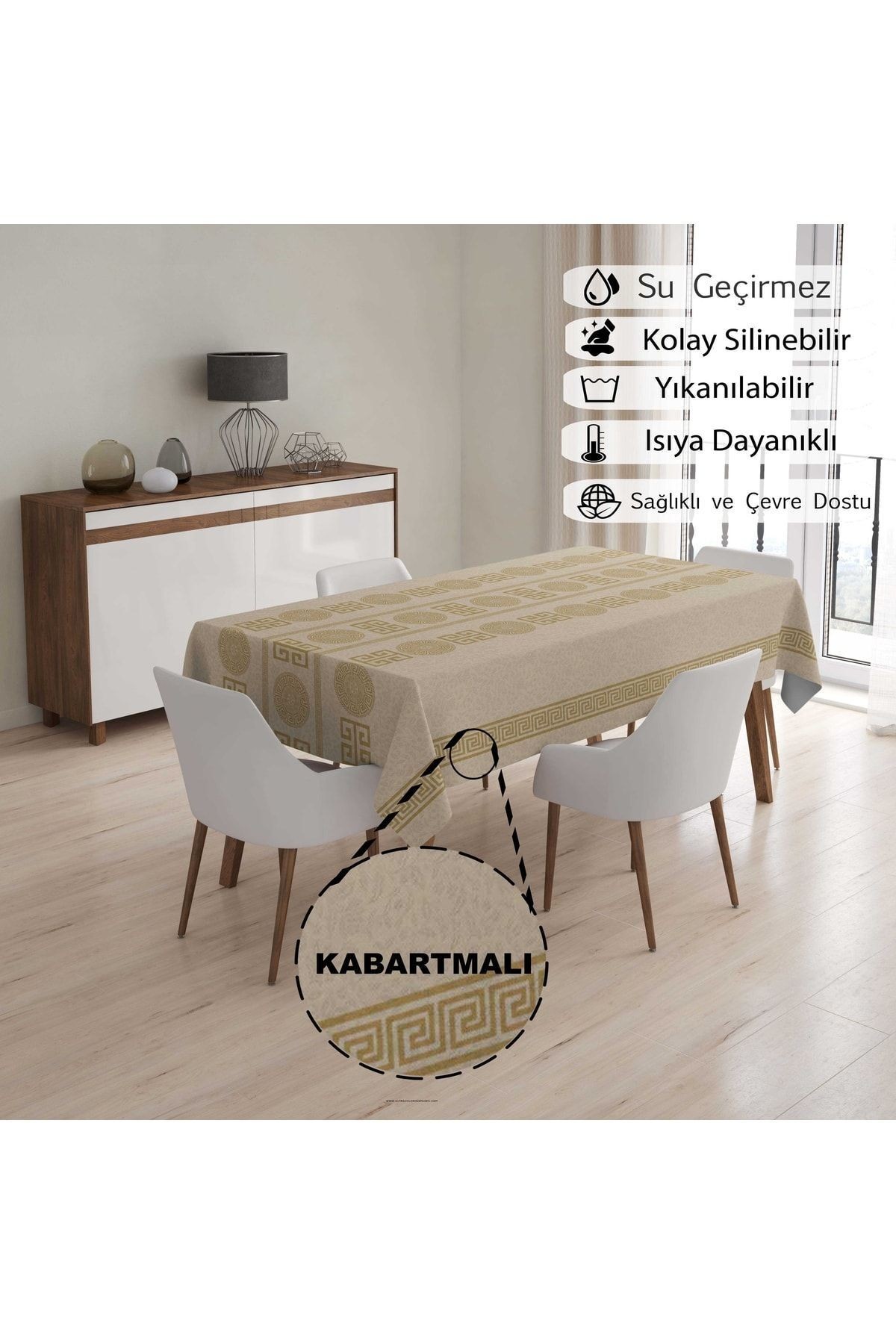 Masa Örtüsü Muşamba Yıkanabilir Silinebiilir Leke Tutmaz Kumaş Görünümlü Hijyenik Masa Örtüsü
