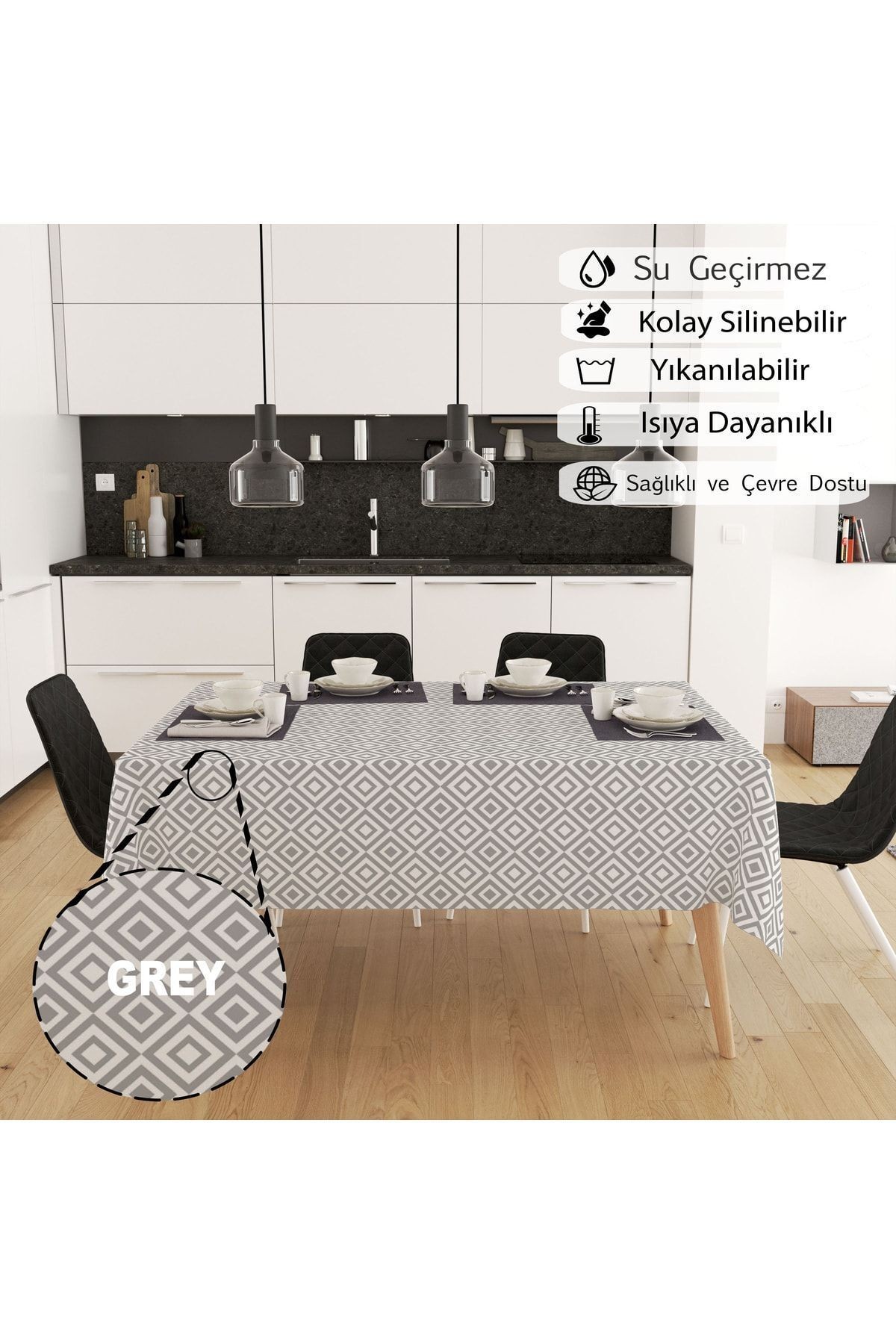Masa Örtüsü Muşamba Yıkanabilir Silinebiilir Leke Tutmaz Kumaş Görünümlü Hijyenik Masa Örtüsü