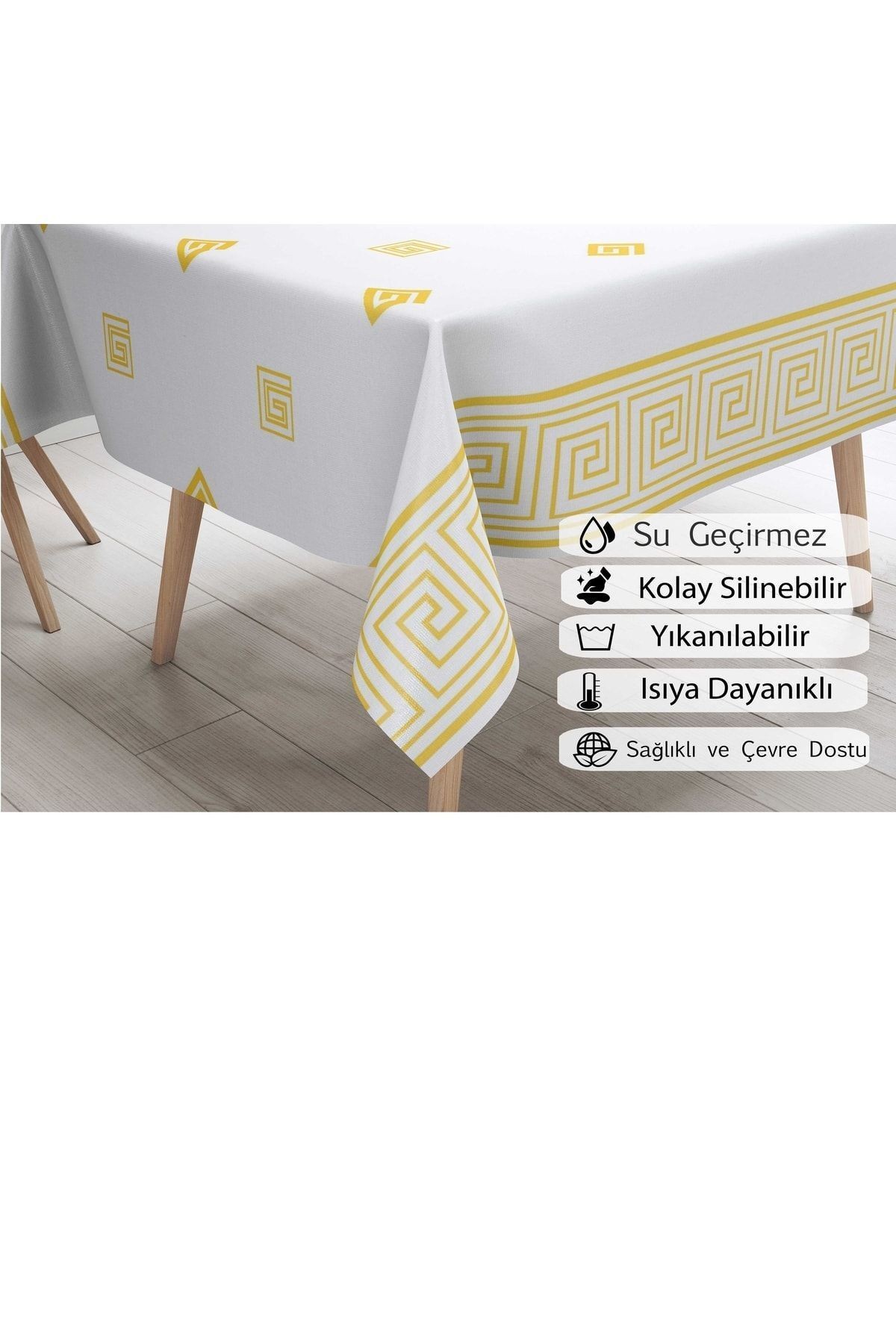 Masa Örtüsü Muşamba Yıkanabilir Silinebiilir Leke Tutmaz Kumaş Görünümlü Hijyenik Masa Örtüsü