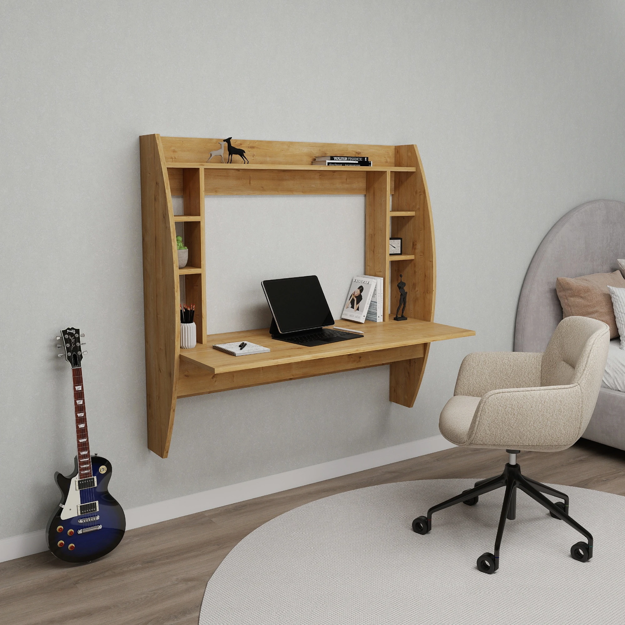 Buğlem Duvara Monte Çalışma Masası - Safirmeşe