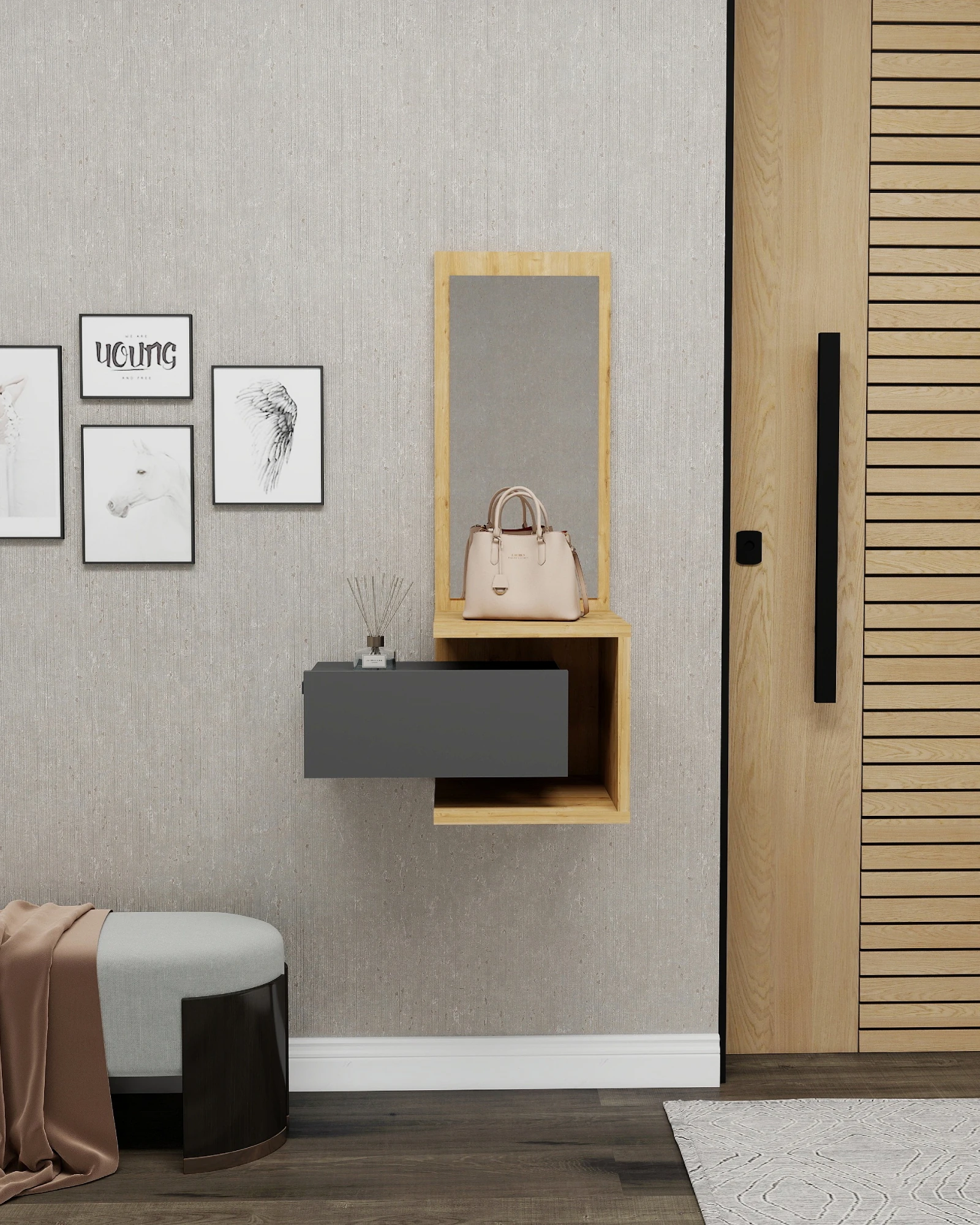 Stella Dresuar - Safir Meşe & Antrasit