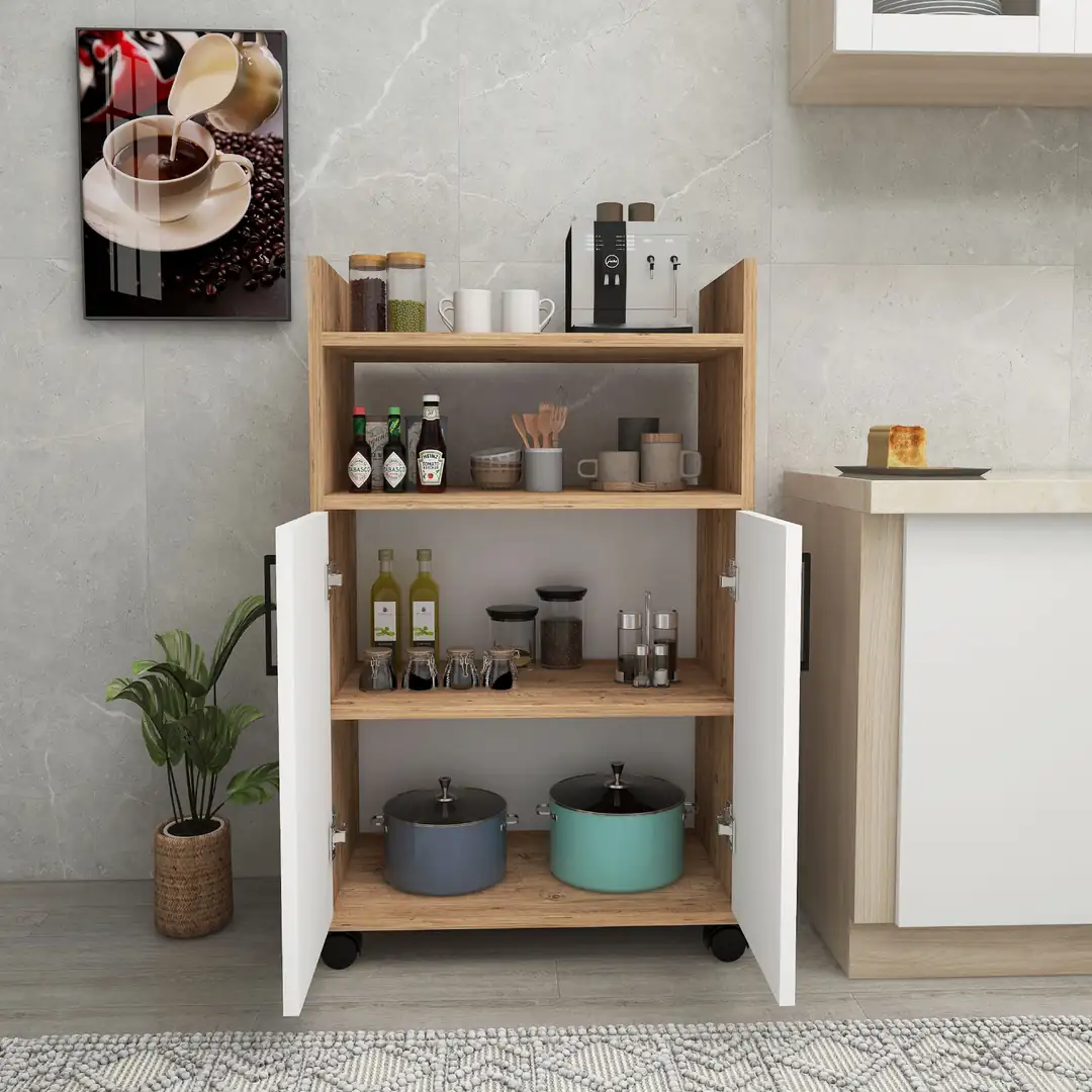 Arnetti Tiraks 2 Kapaklı 4 Raflı Çok Amaçlı Mutfak Dolabı - Tiraks