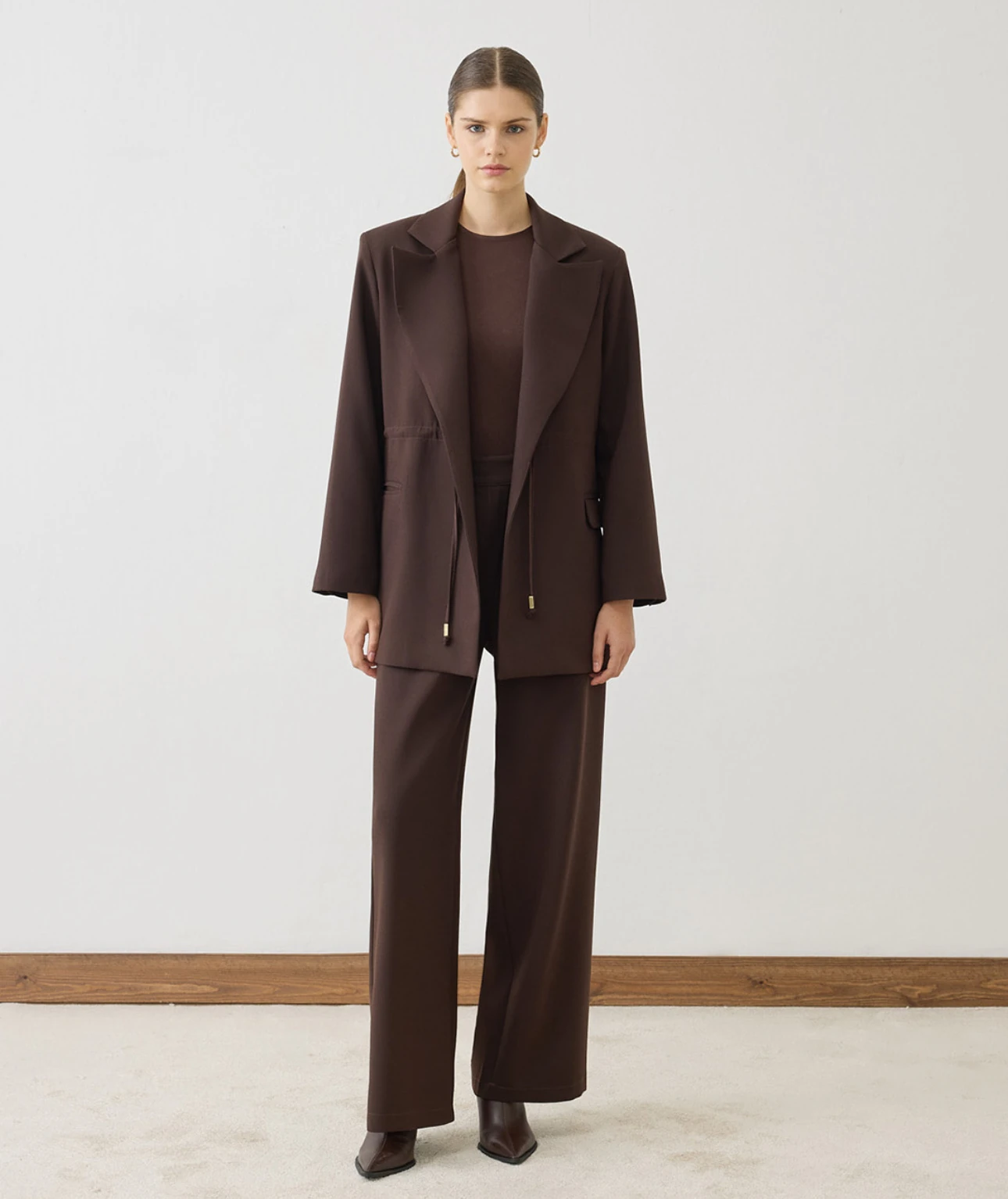 MİORİ LEOVE CEKET PANTOLON TAKIM KAHVERENGİ