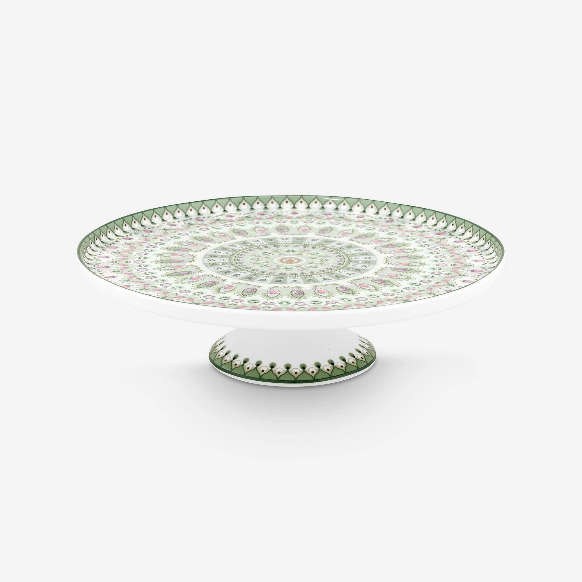Yeşil Porselen Kek Standı 21 Cm Lily & Lotus