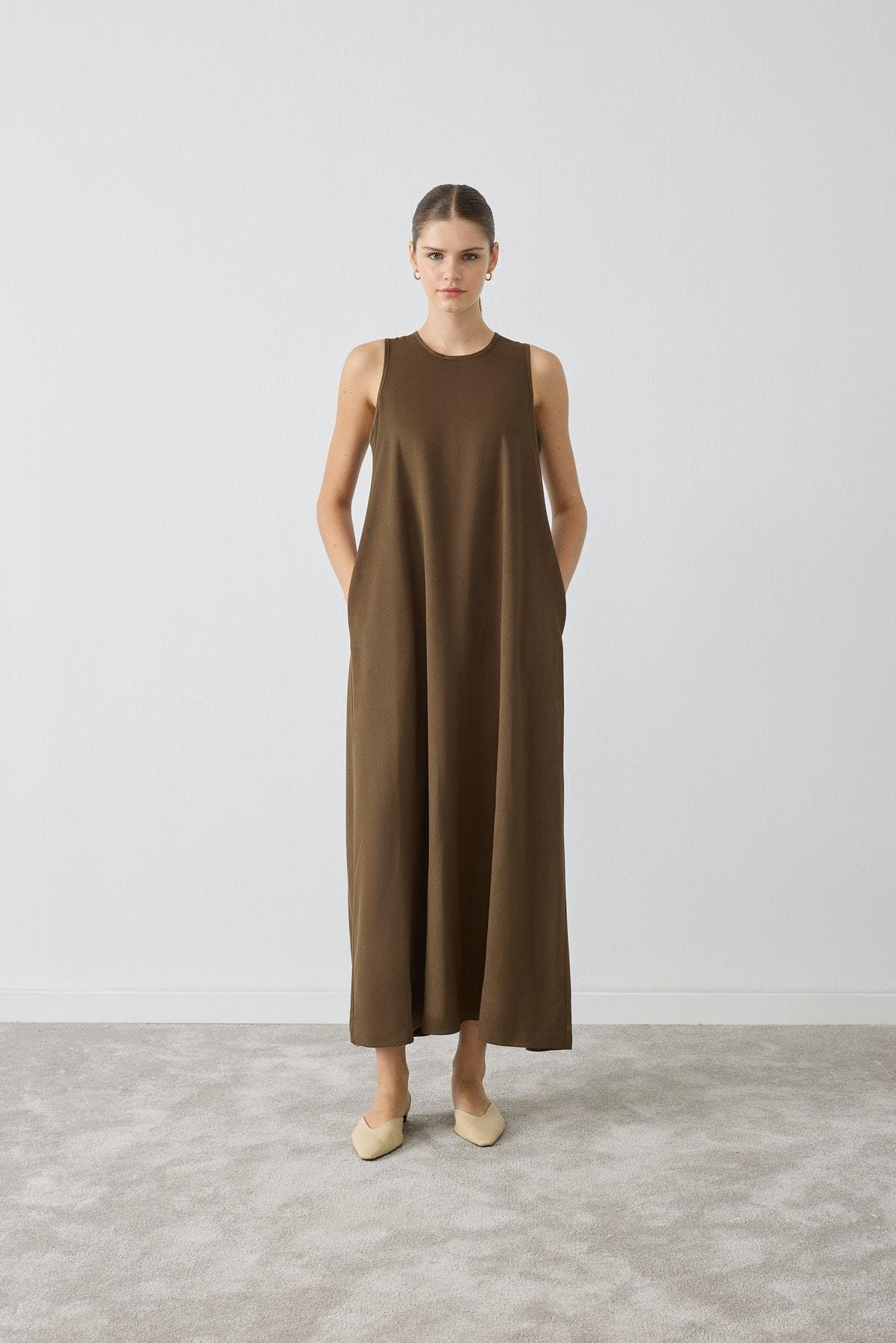 MİORİ ROME TENSEL CEKET ELBİSE HAKİ