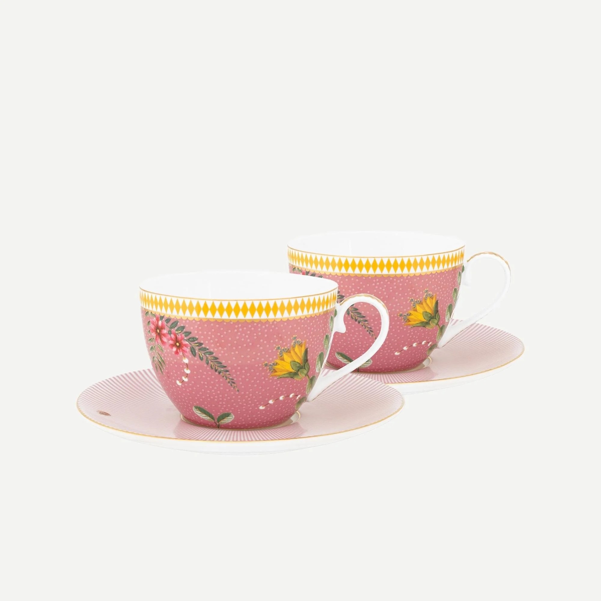 Pembe Porselen Çay Fincan Seti 280 Ml La Majorelle 