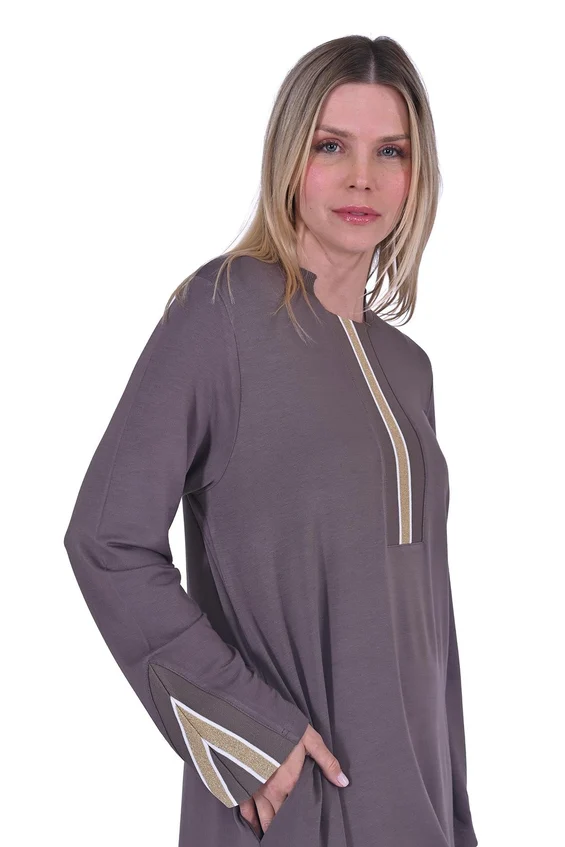 İki İplik Elbise Vizon