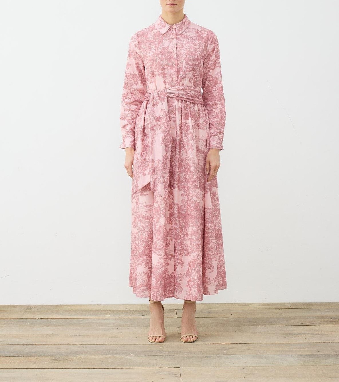 LADY DESENLİ VUAL ELBİSE PEMBE