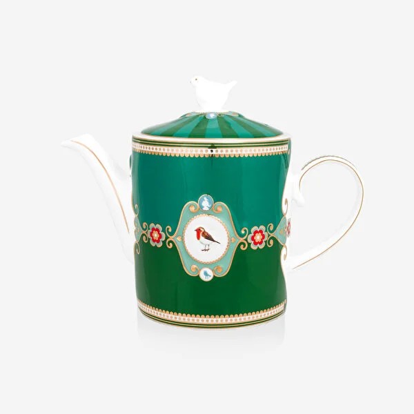 Yeşil Porselen Demlik 1300 Ml Love Birds Collection by Pip Studio
