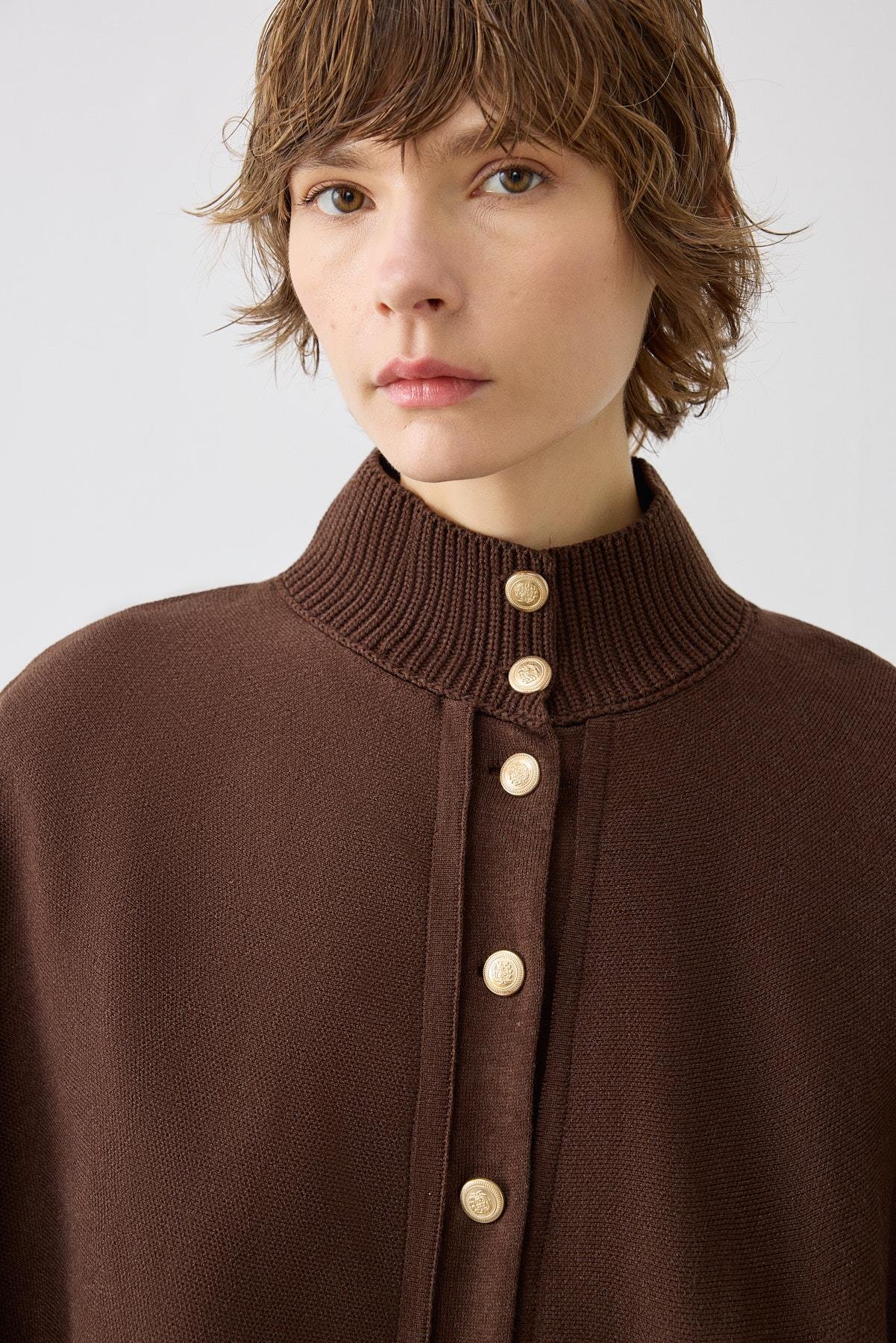 DAPHNE ÇELİK ÖRME TRİKO PELERİN KAP KAHVE