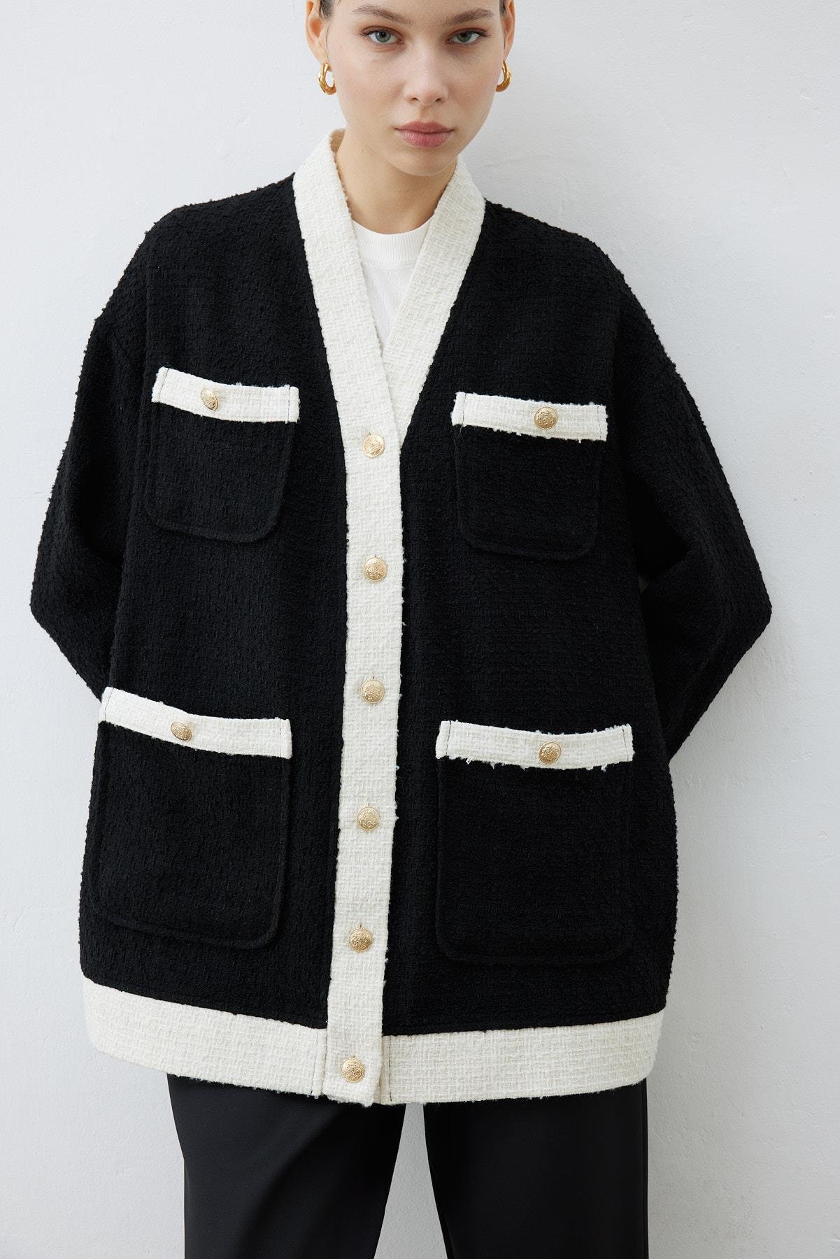 DUE 2 RENK TUVİT KOLEJ HIRKA SİYAH