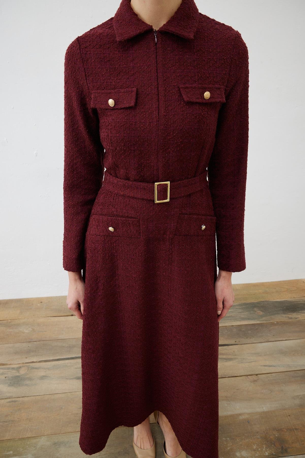 LADY TUVİT ELBİSE BORDO