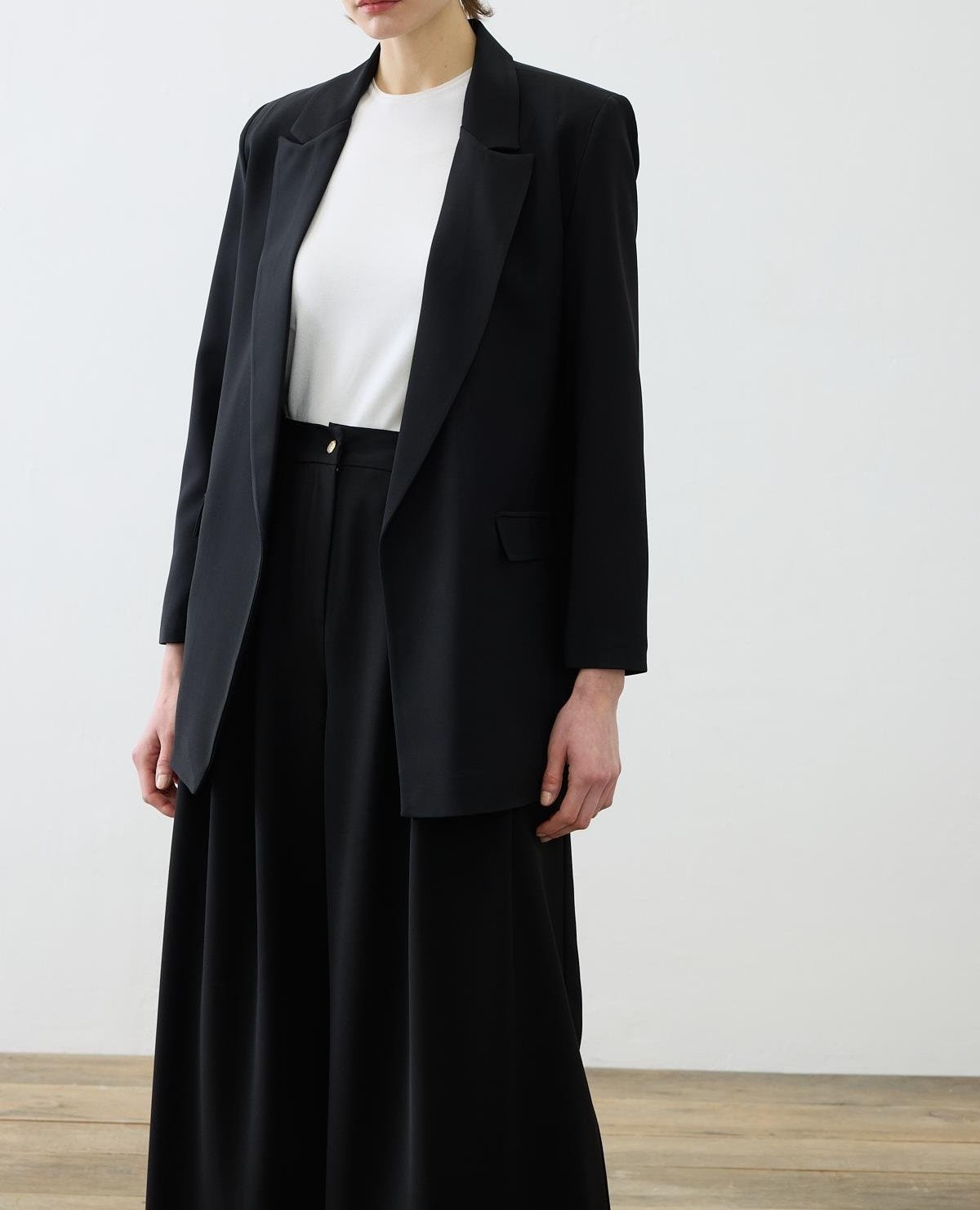BOLİVYA KREP BLAZER CEKET SİYAH