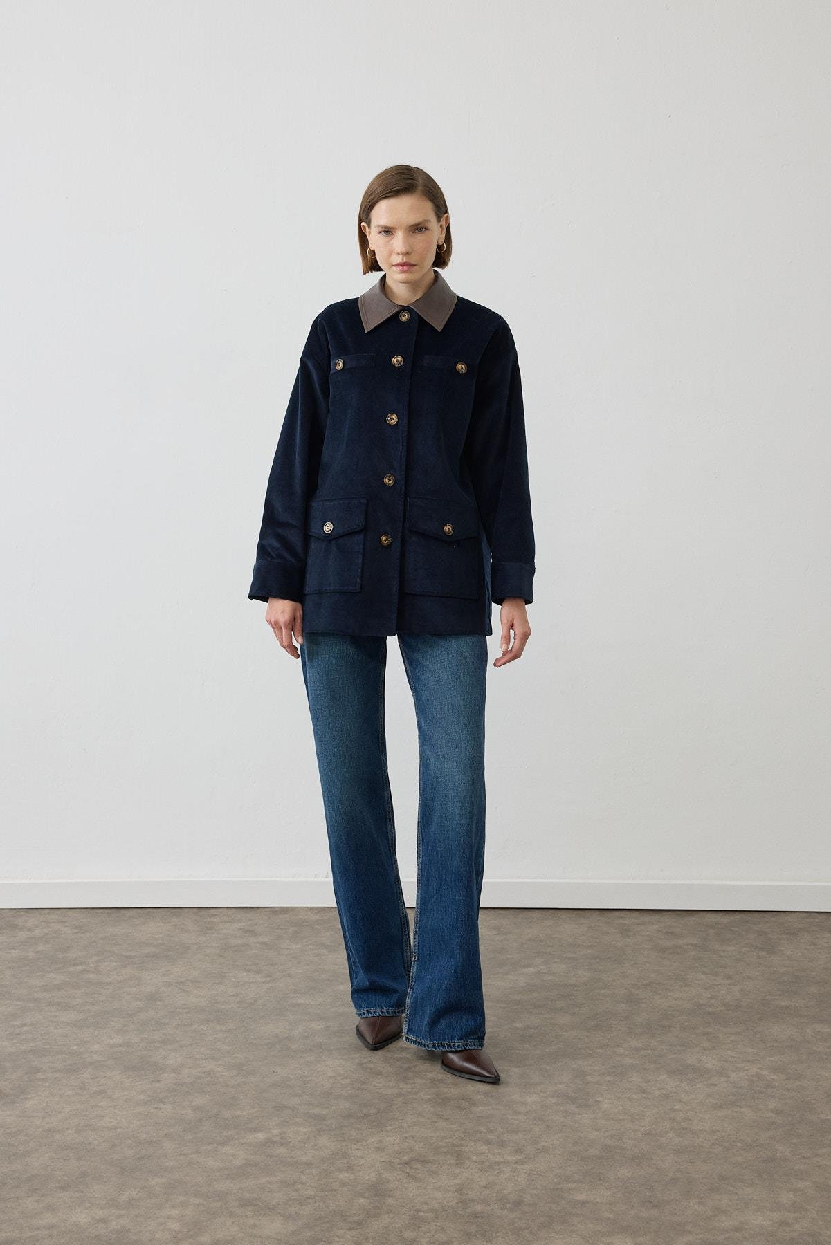 VELVET KADİFE CEKET LACİVERT