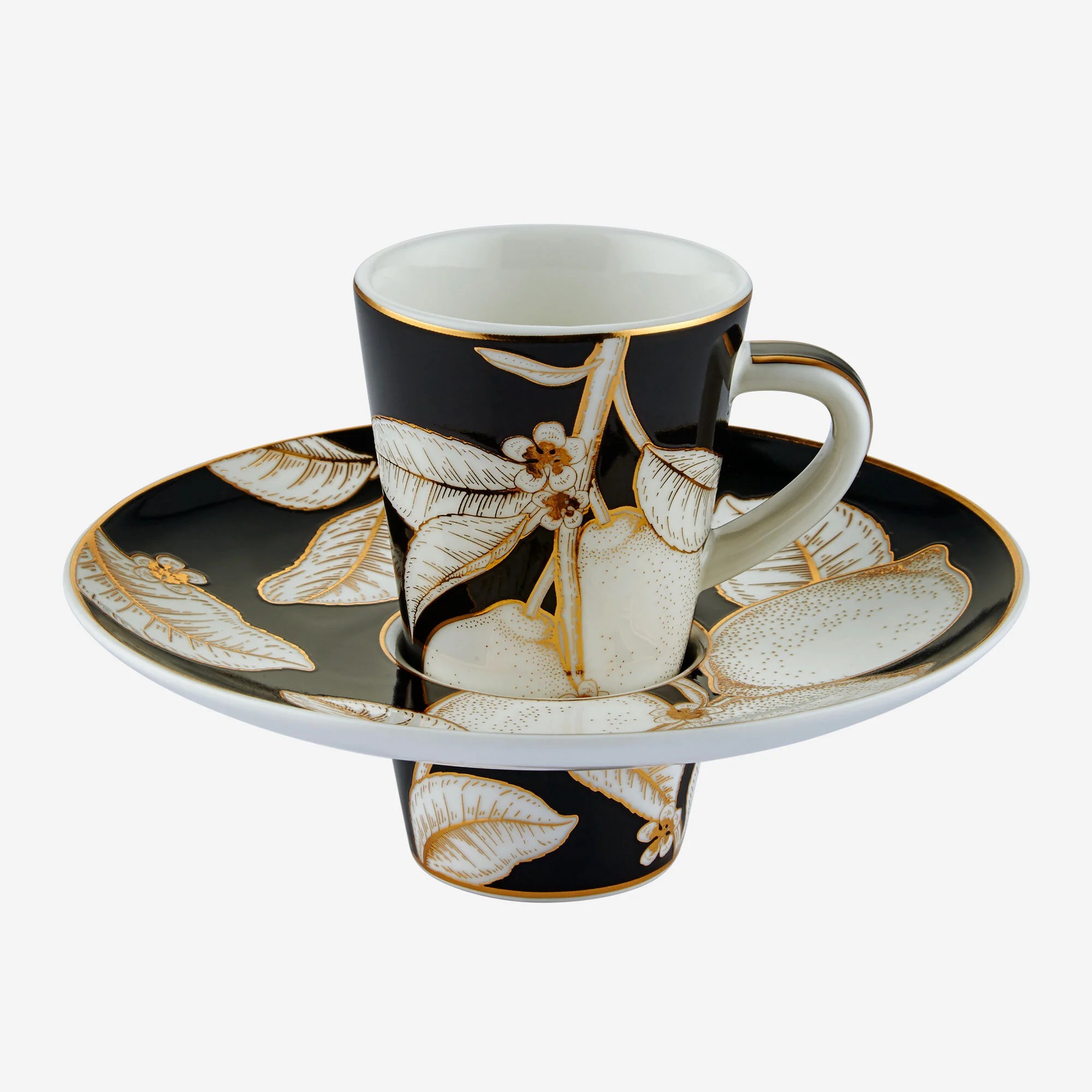 Siyah Porselen Kahve Fincan Seti 100 Ml Collection by Chiara Alessi