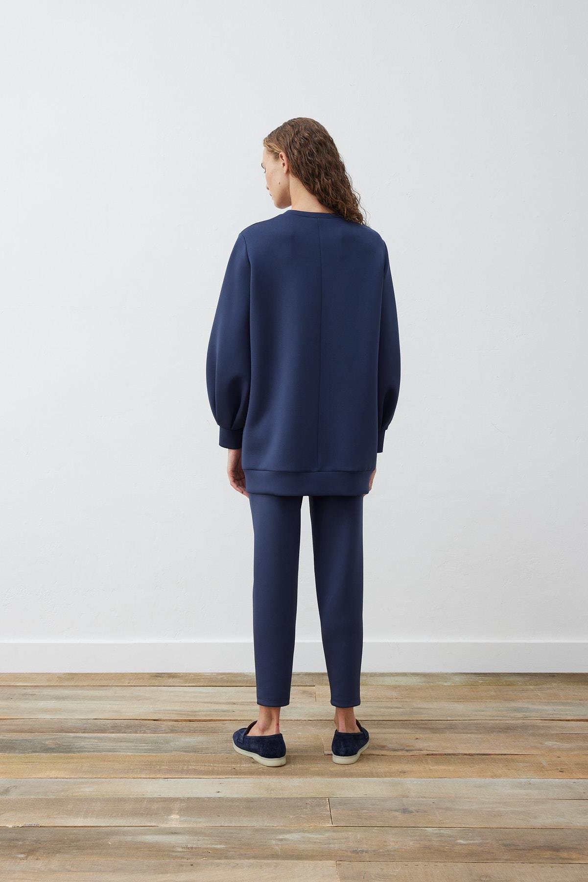 CAROL SCUBA PUF TUNİK LACİVERT