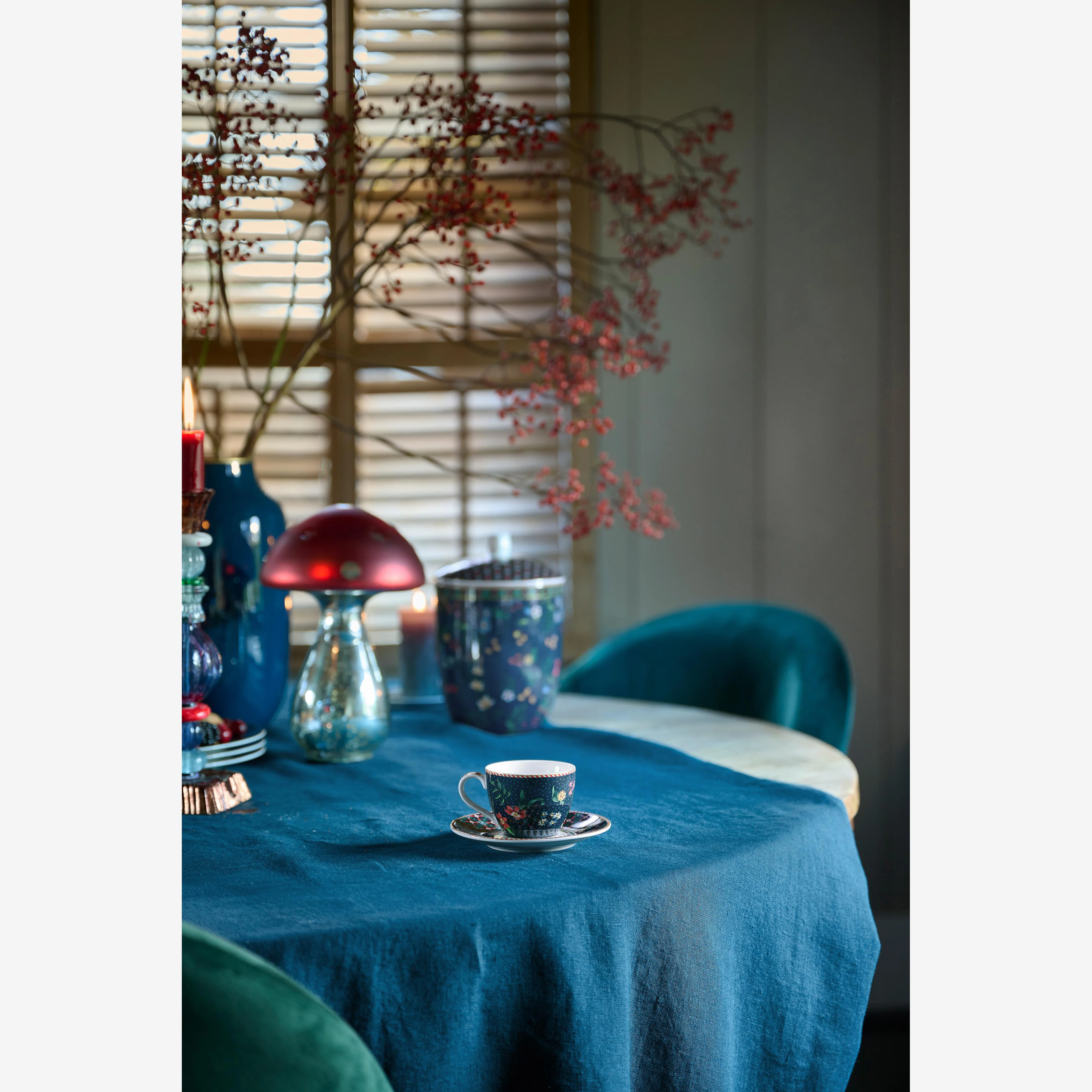 Mavi Porselen Kahve Fincan Seti 120 Ml Berry Blues Collection by Pip Studio