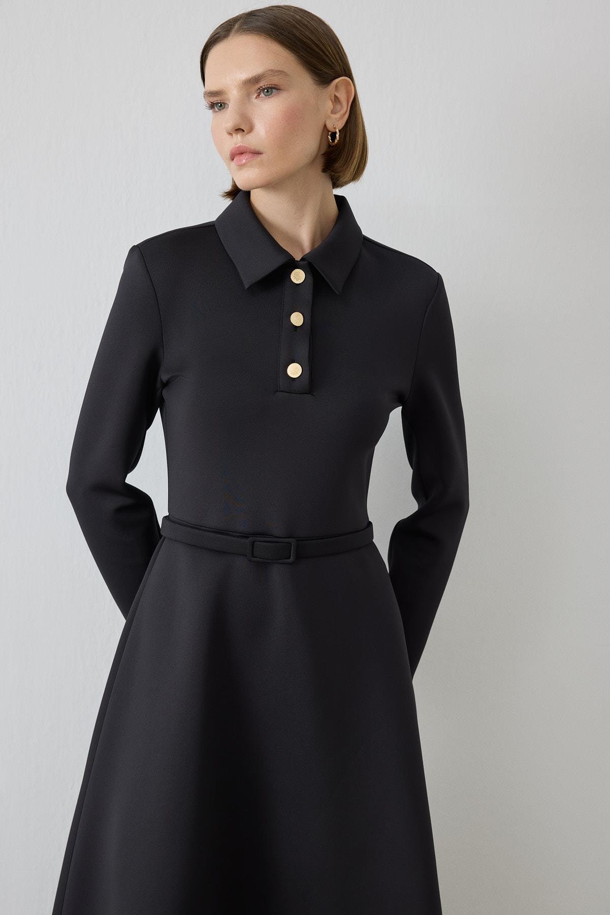 MİORİ MAJE SCUBA ELBİSE SİYAH