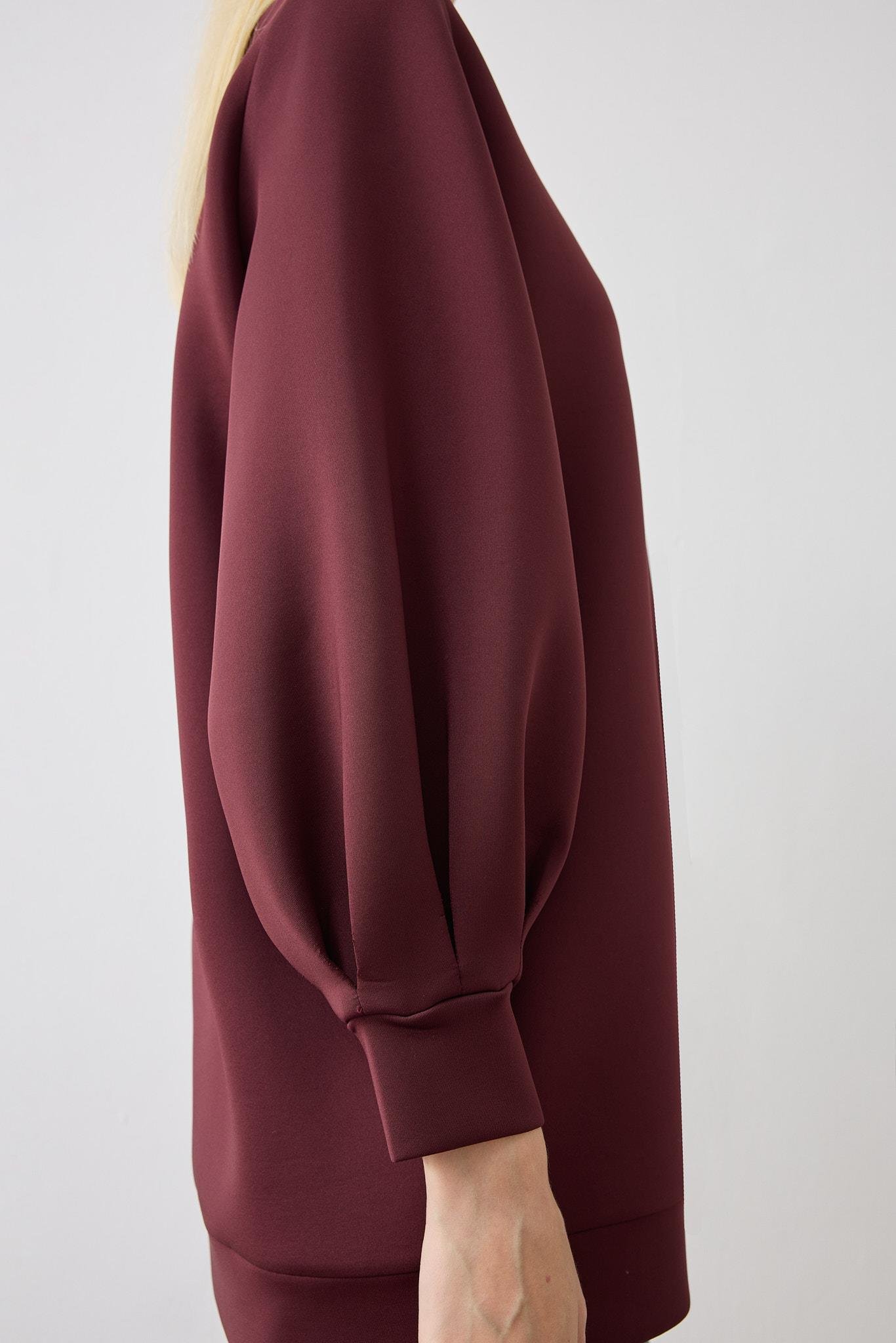 CAROL SCUBA PUF TUNİK BORDO