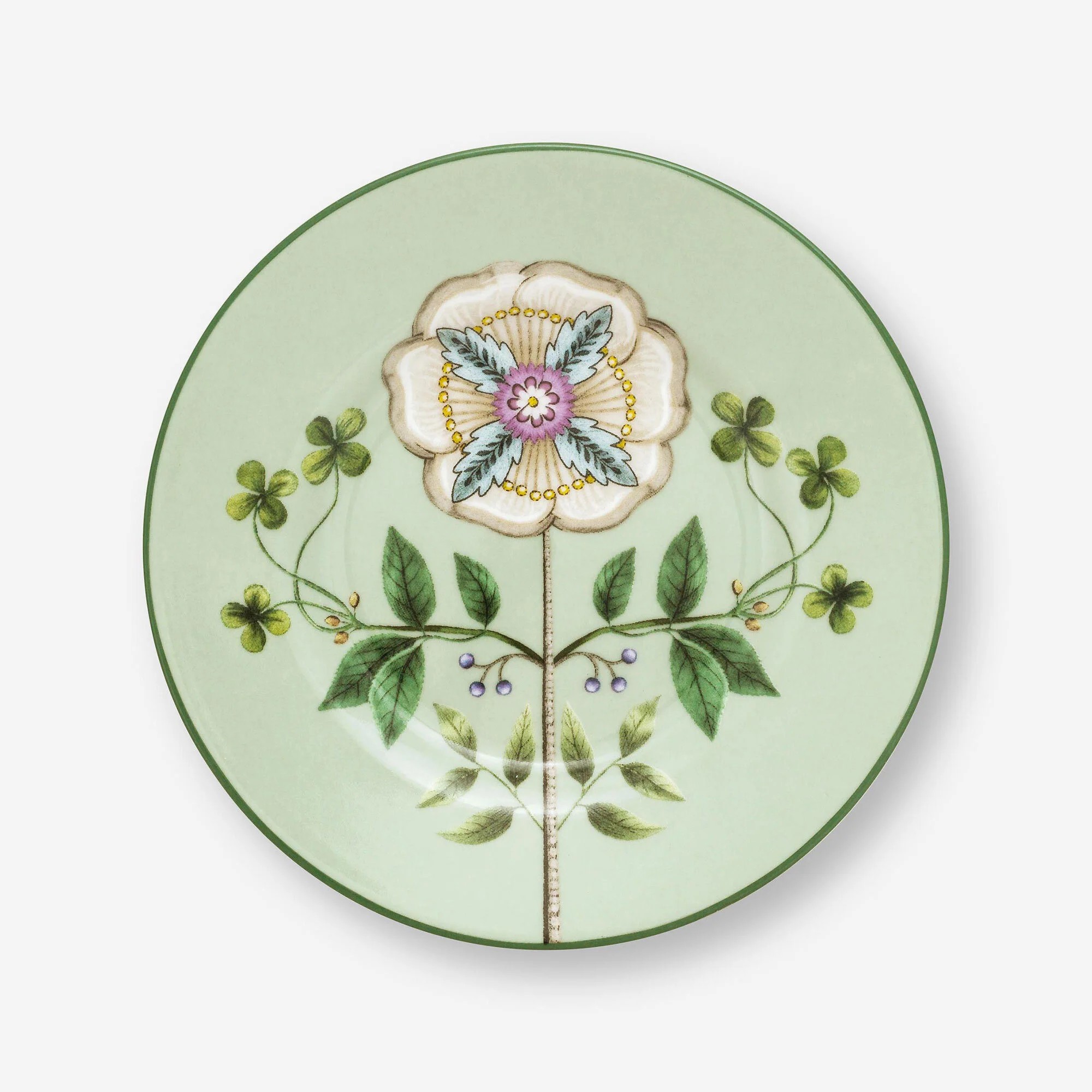 Yeşil Porselen Petit Four Tabağı 12 Cm Lily & Lotus