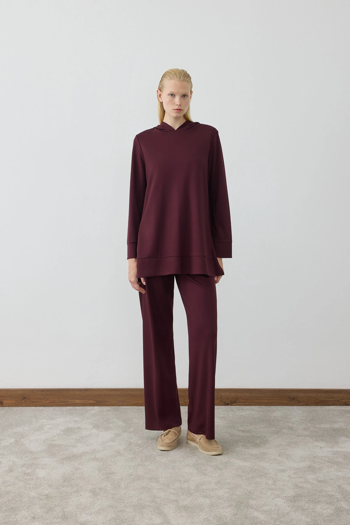 MİORİ BERN PANTOLONLU MODAL TAKIM BORDO