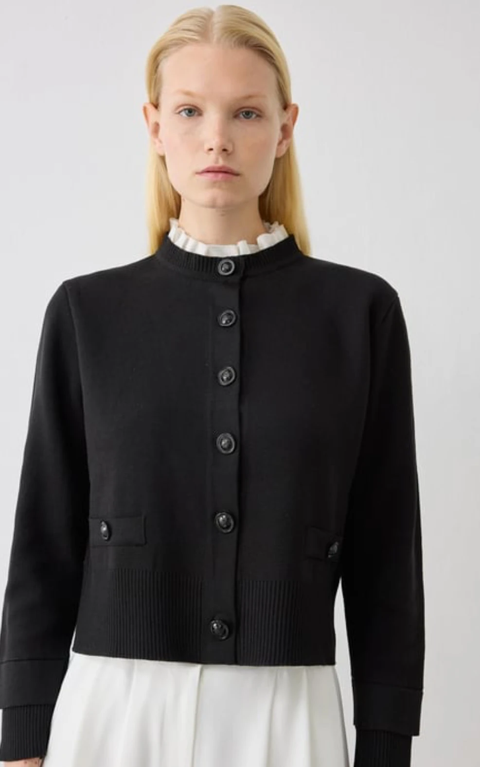 MEVA GÖMLEK YAKA TRİKO HIRKA SİYAH