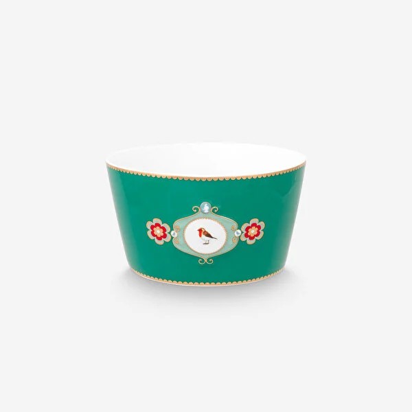 Yeşil Porselen Kase 15 Cm Love Birds Collection by Pip Studio