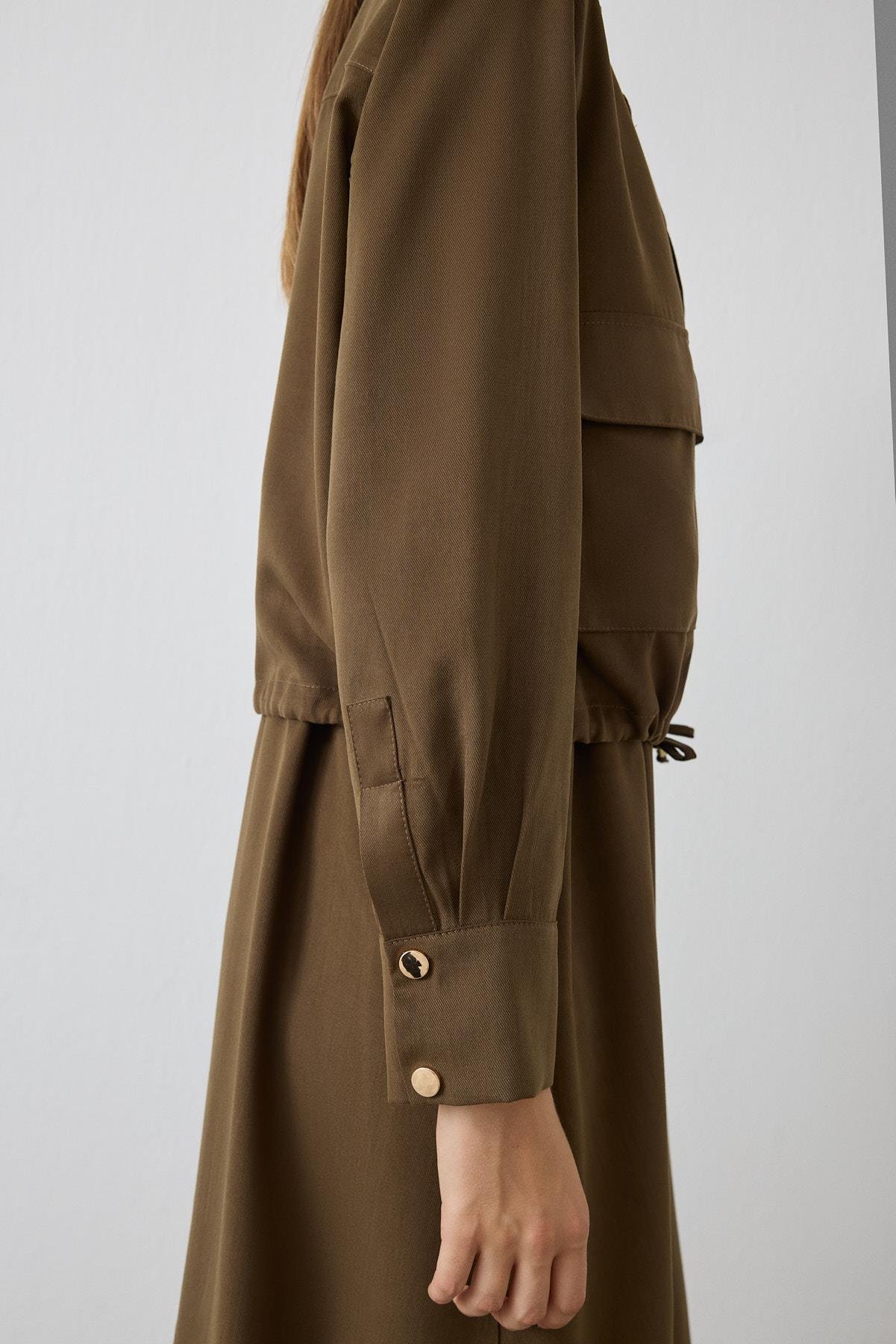 MİORİ ROME TENSEL CEKET ELBİSE HAKİ