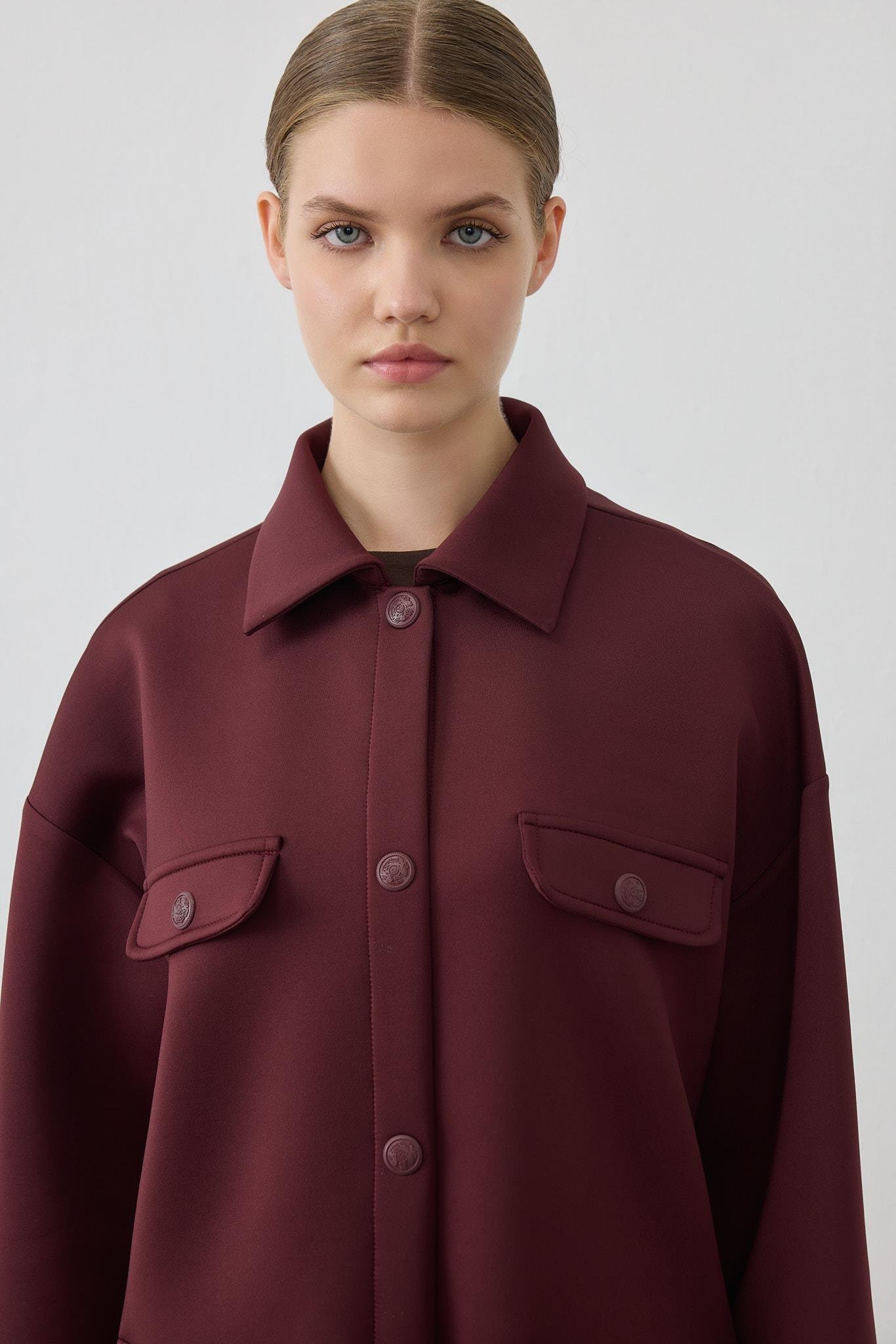 RAVEL 4 CEPLİ SCUBA PUF KAP BORDO