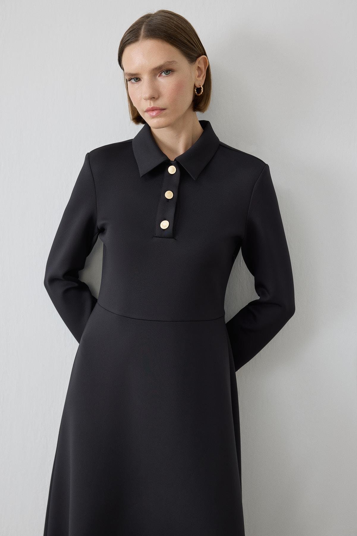 MİORİ MAJE SCUBA ELBİSE SİYAH