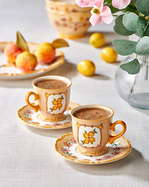 Turuncu Stoneware Kahve Fincan Seti 90 Ml Il Sogno Collection by Chiara Alessi