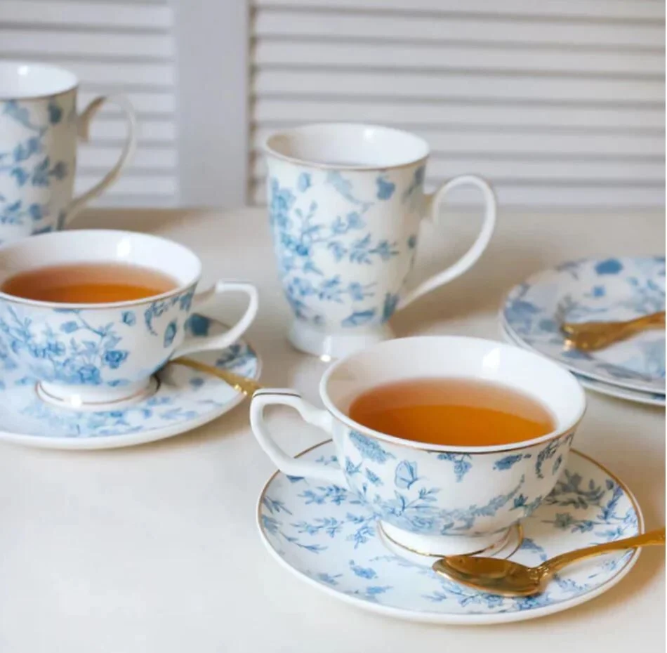 Teacup & Saucer French Toile