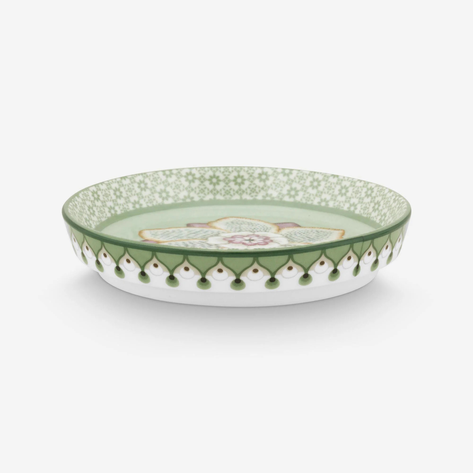 Yeşil Porselen Çay Tabağı 9 Cm Lily & Lotus