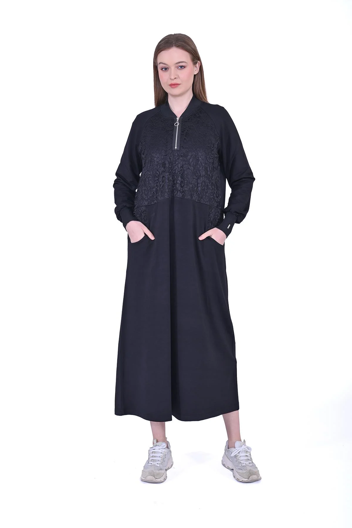 Dantel Eşortman Elbise SİYAH