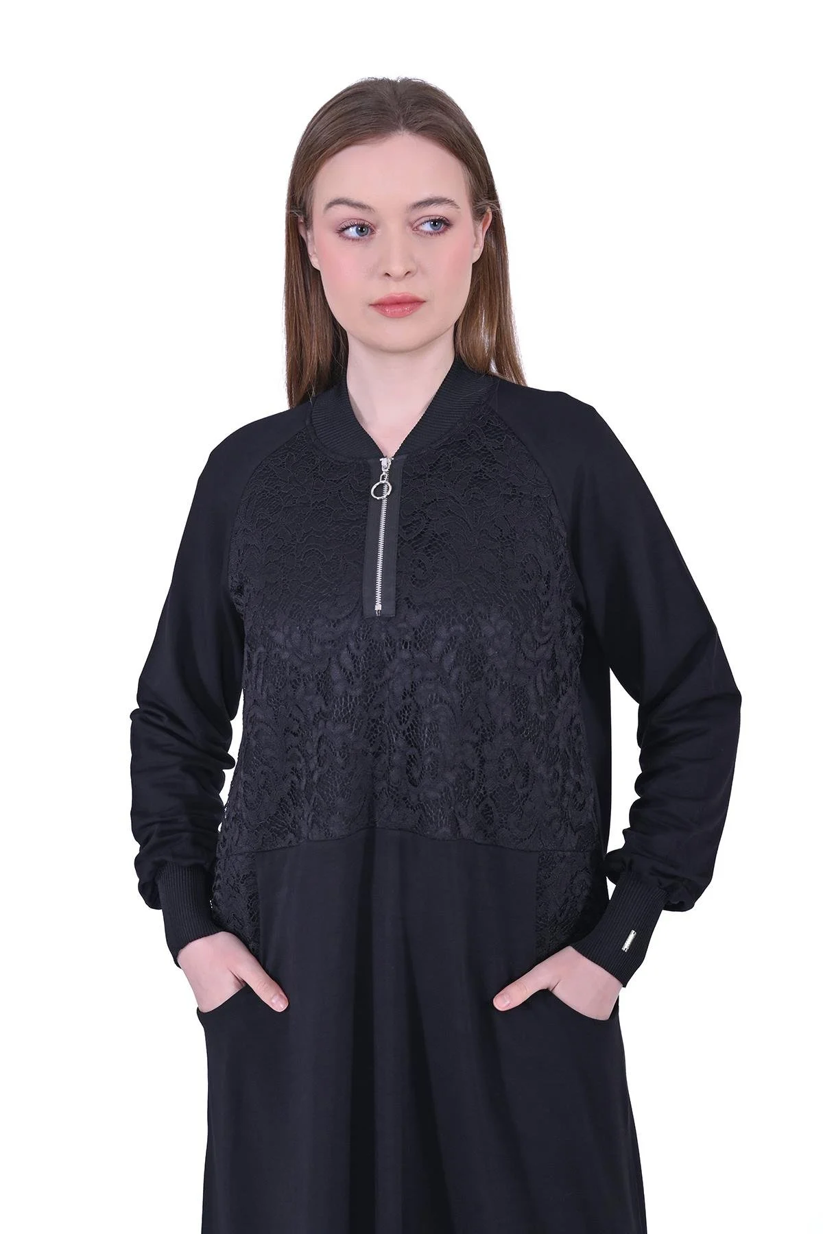 Dantel Eşortman Elbise SİYAH