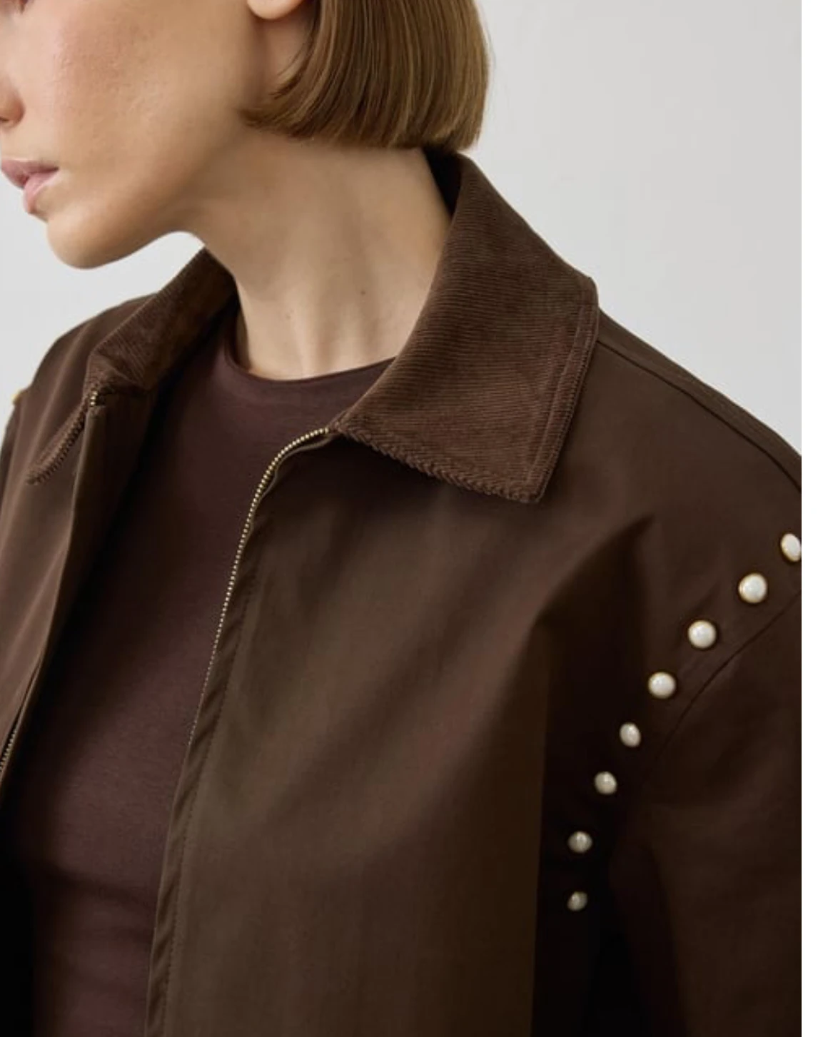 SPARK İNCİ DETAYLI PANTOLONLU TAKIM KAHVERENGİ