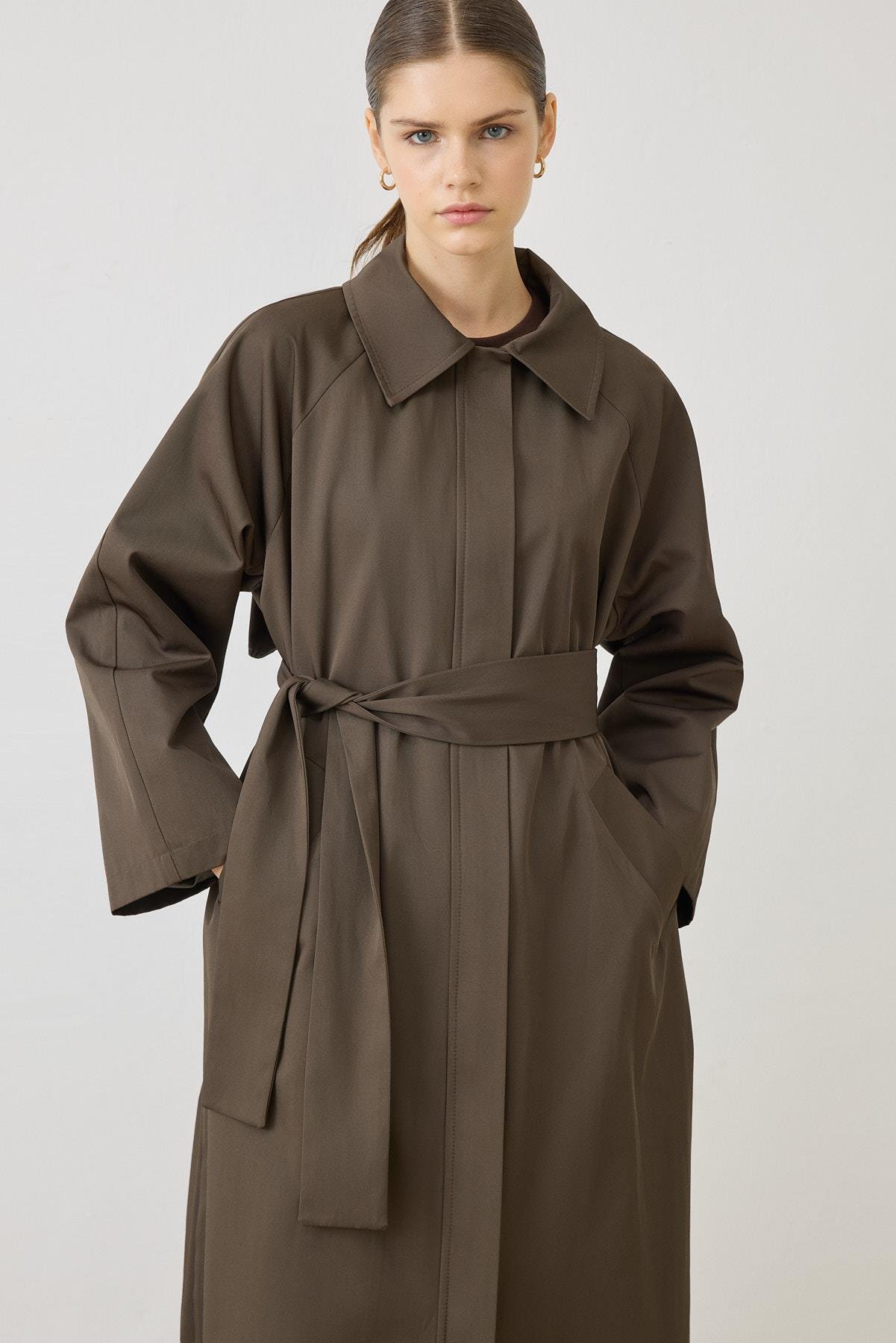 MİORİ ALERA TRENÇKOT KOYU HAKİ