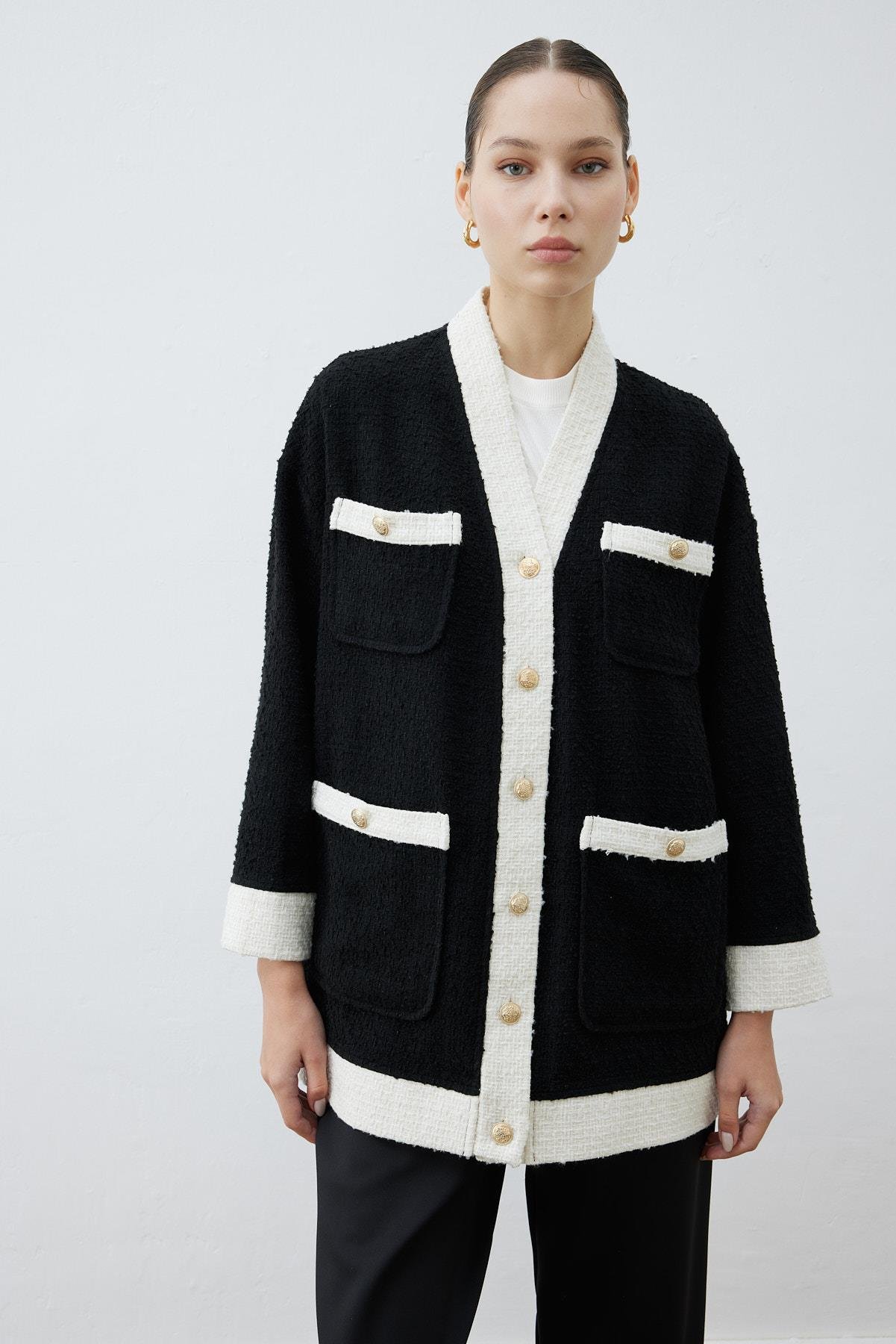 DUE 2 RENK TUVİT KOLEJ HIRKA SİYAH